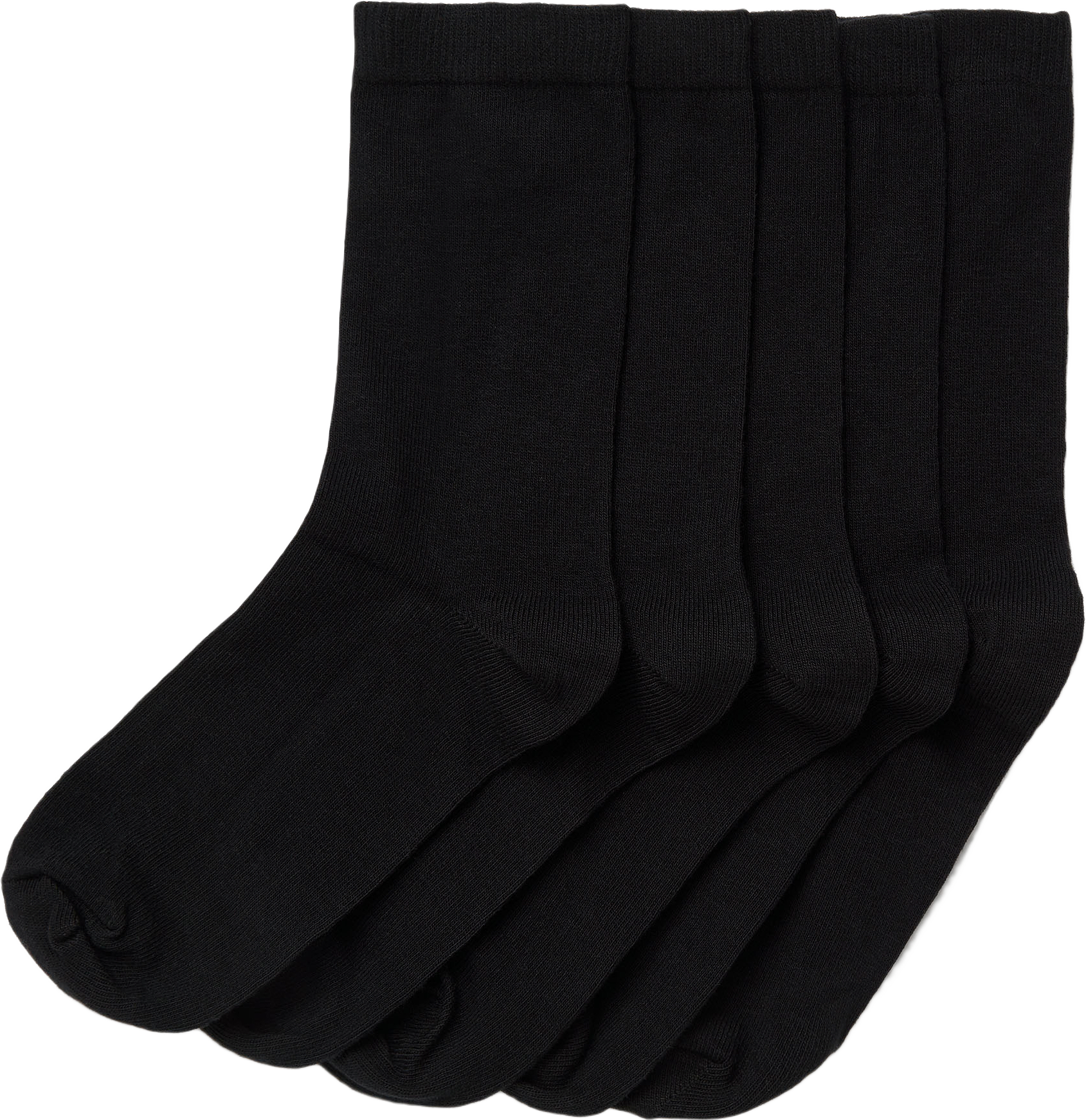 Strumpor i ekologisk bomull SOLID, 5-pack, från Å KIDS, i färgen Black.