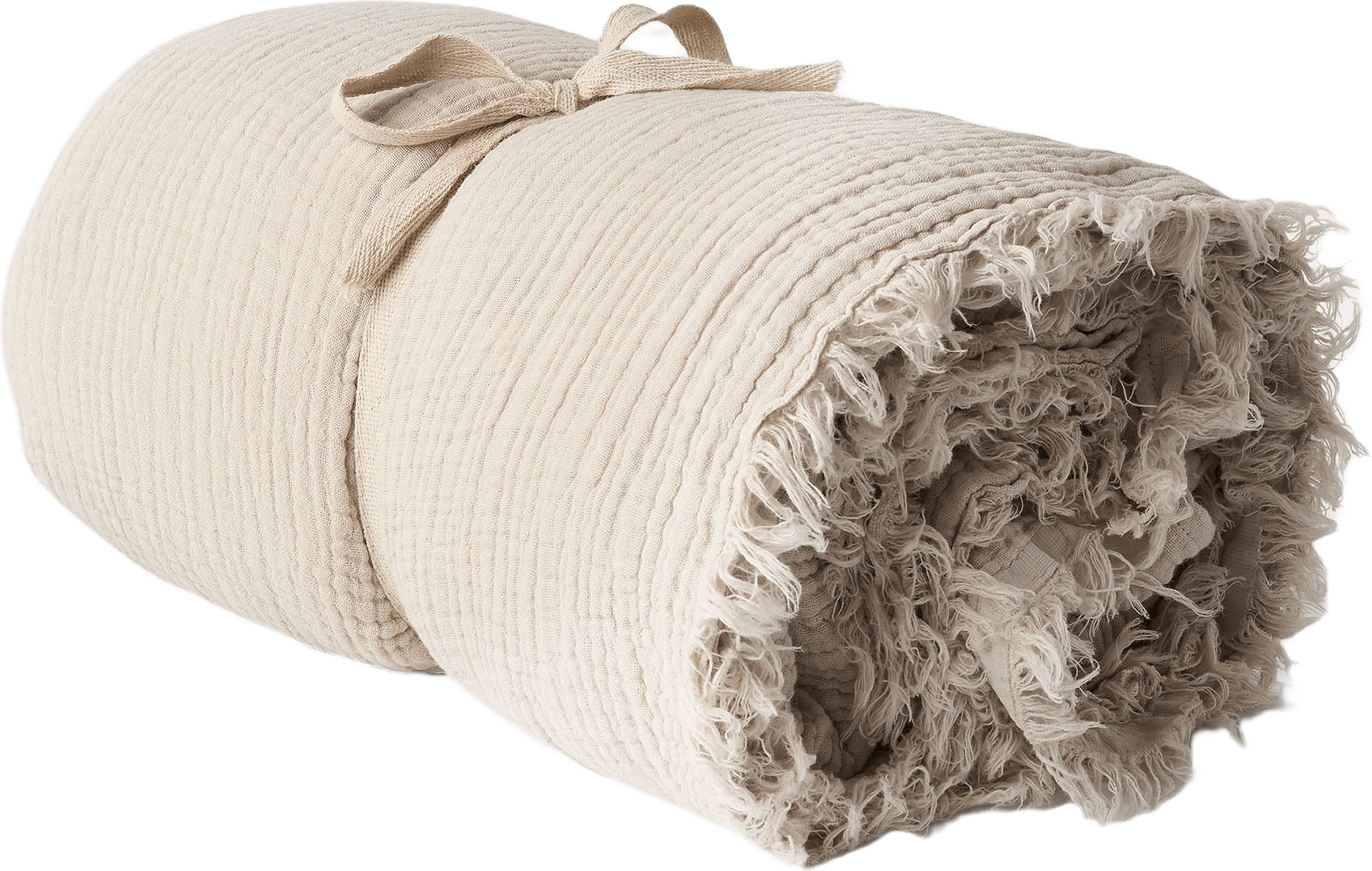 Överkast MUSLIN 240x240 cm, från Åhléns Home, i färgen Beige.