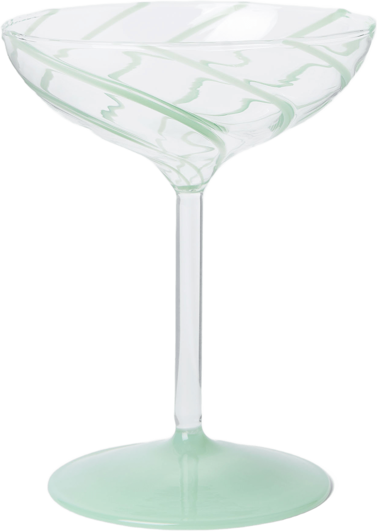 Champagnecoupe SWIRLY 15 cl, från Åhléns Home, i färgen Mint.