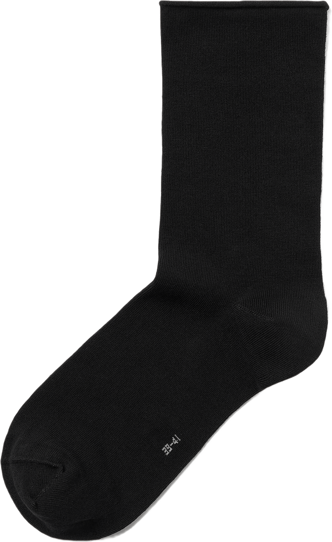 Bomullsstrumpor med rullad kant, från Å WOMAN, i färgen Black.