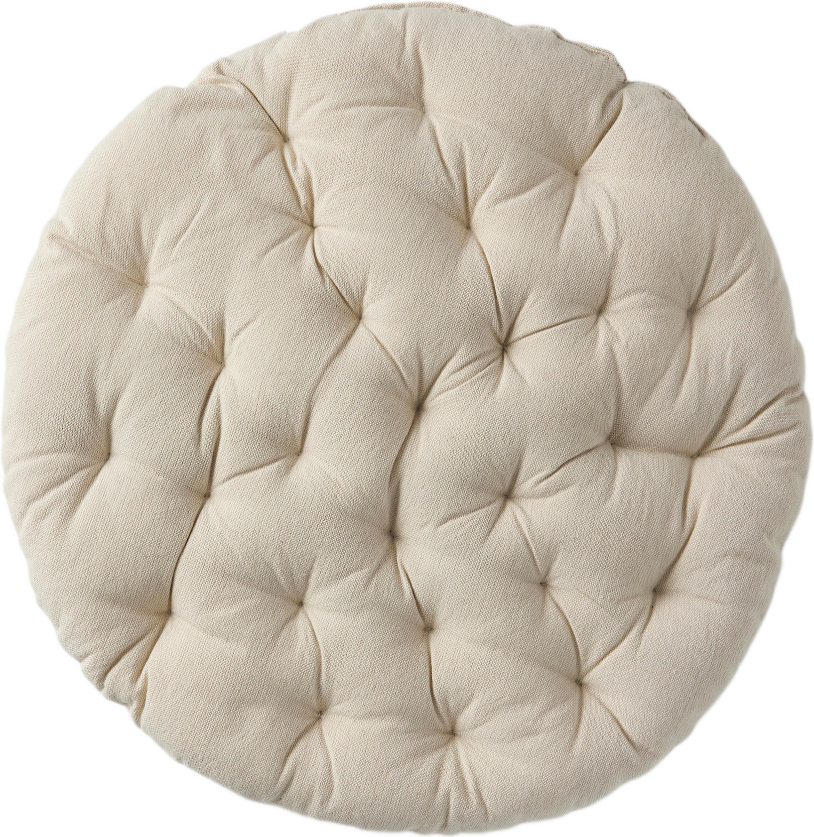Rund sittdyna PINCHED 40 cm, från Åhléns Home, i färgen Beige.
