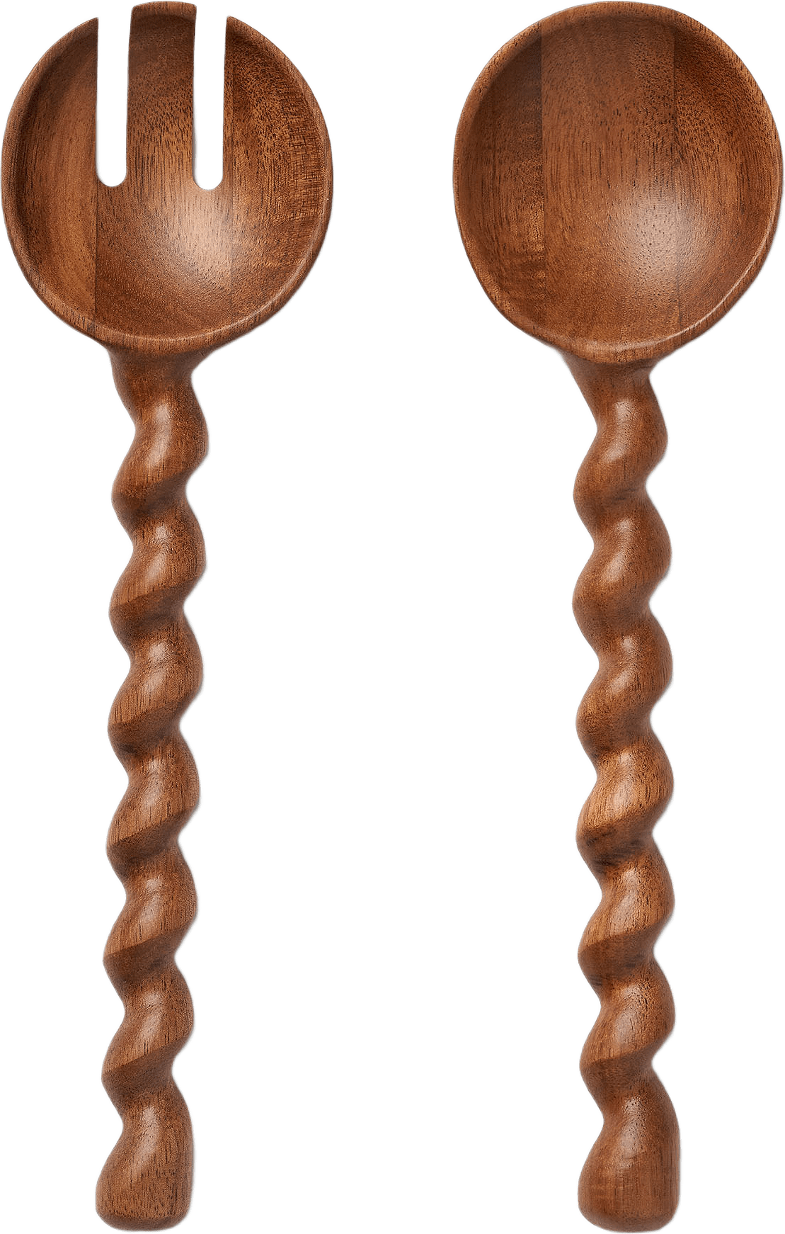 Salladsbestick i trä SWIRLY, från Åhléns Home, i färgen Natural.