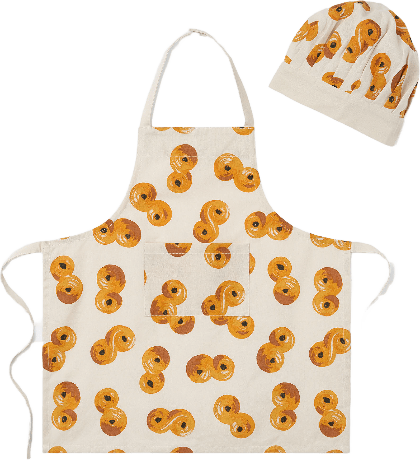 Förkläde + kockmössa LUSSE, från Åhléns Home, i färgen Cream.