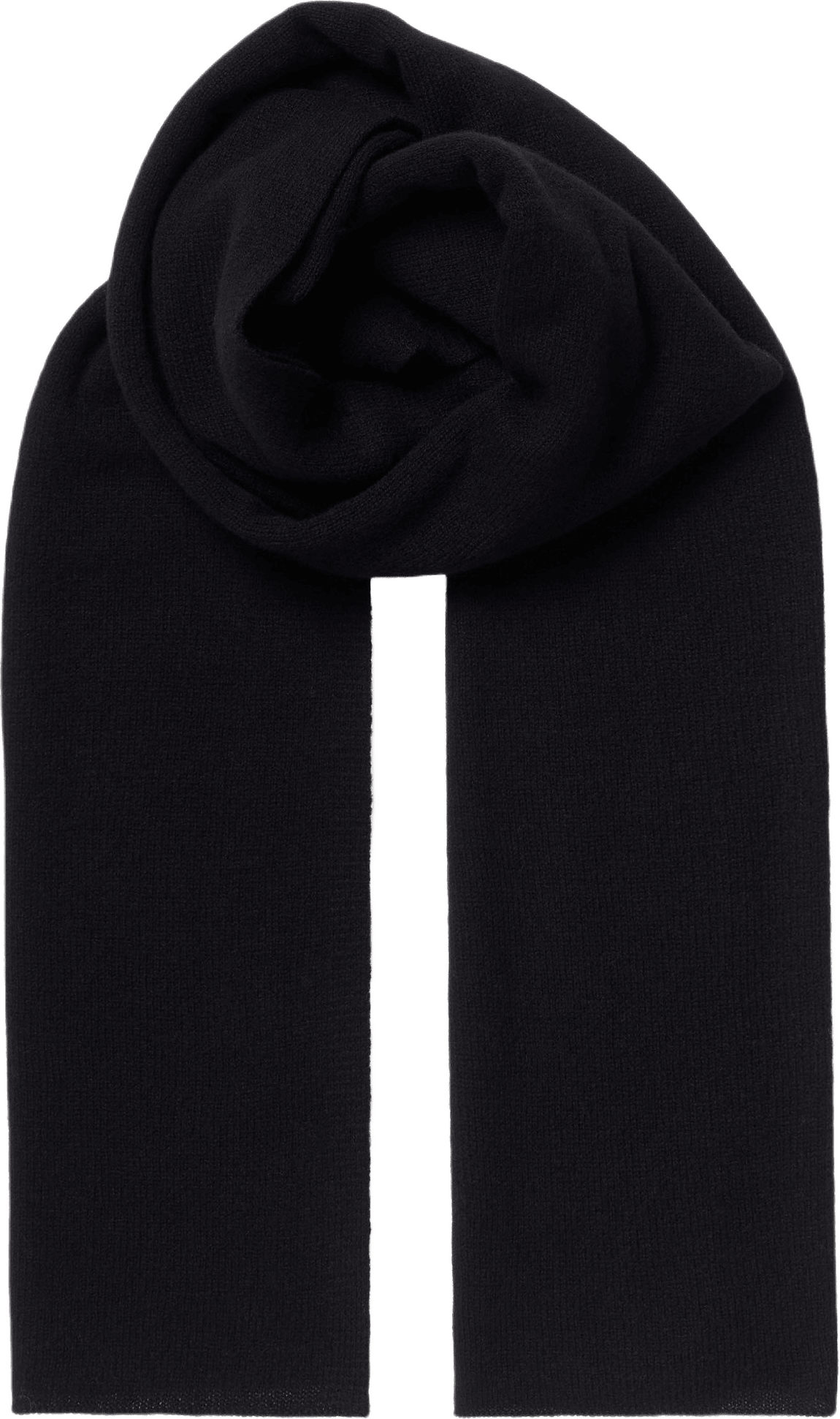 Ribbstickad halsduk i ull och kashmir, från Wera, i färgen Black.