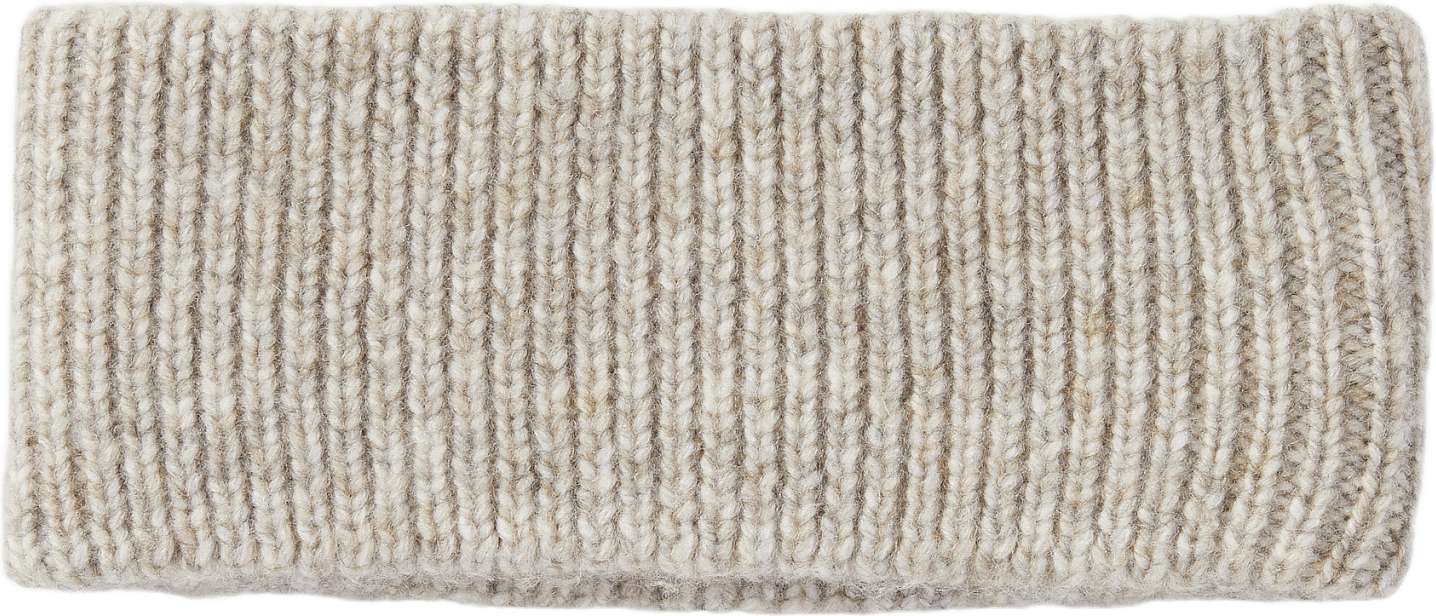 Ribbstickad pannband MAYA, från Å WOMAN, i färgen Beige Melange.