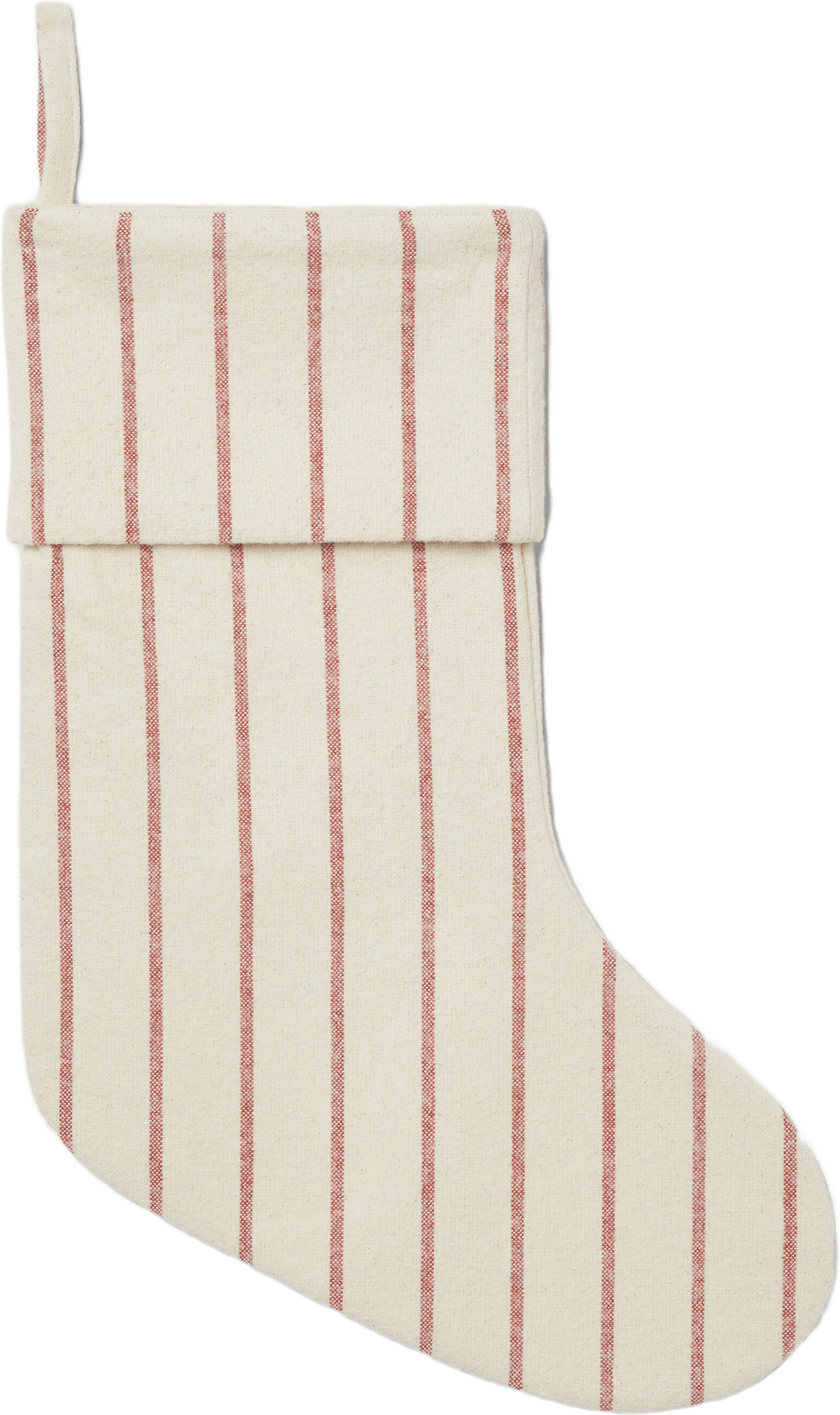 Randig julstrumpa i flanell STRIPE, från Åhléns Home, i färgen Off White/Red.
