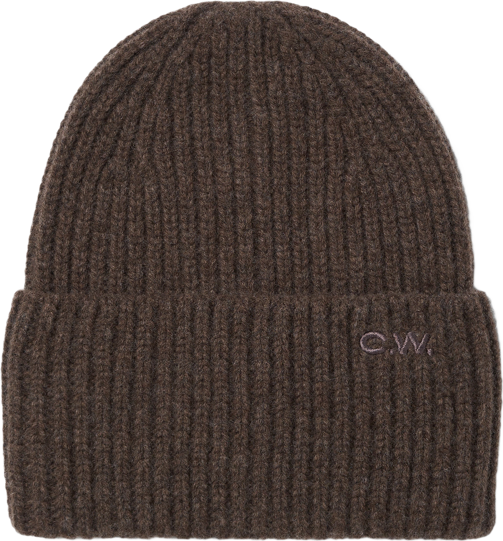 Ribbstickad mössa ELLE, från Carin Wester, i färgen Brown Melange.