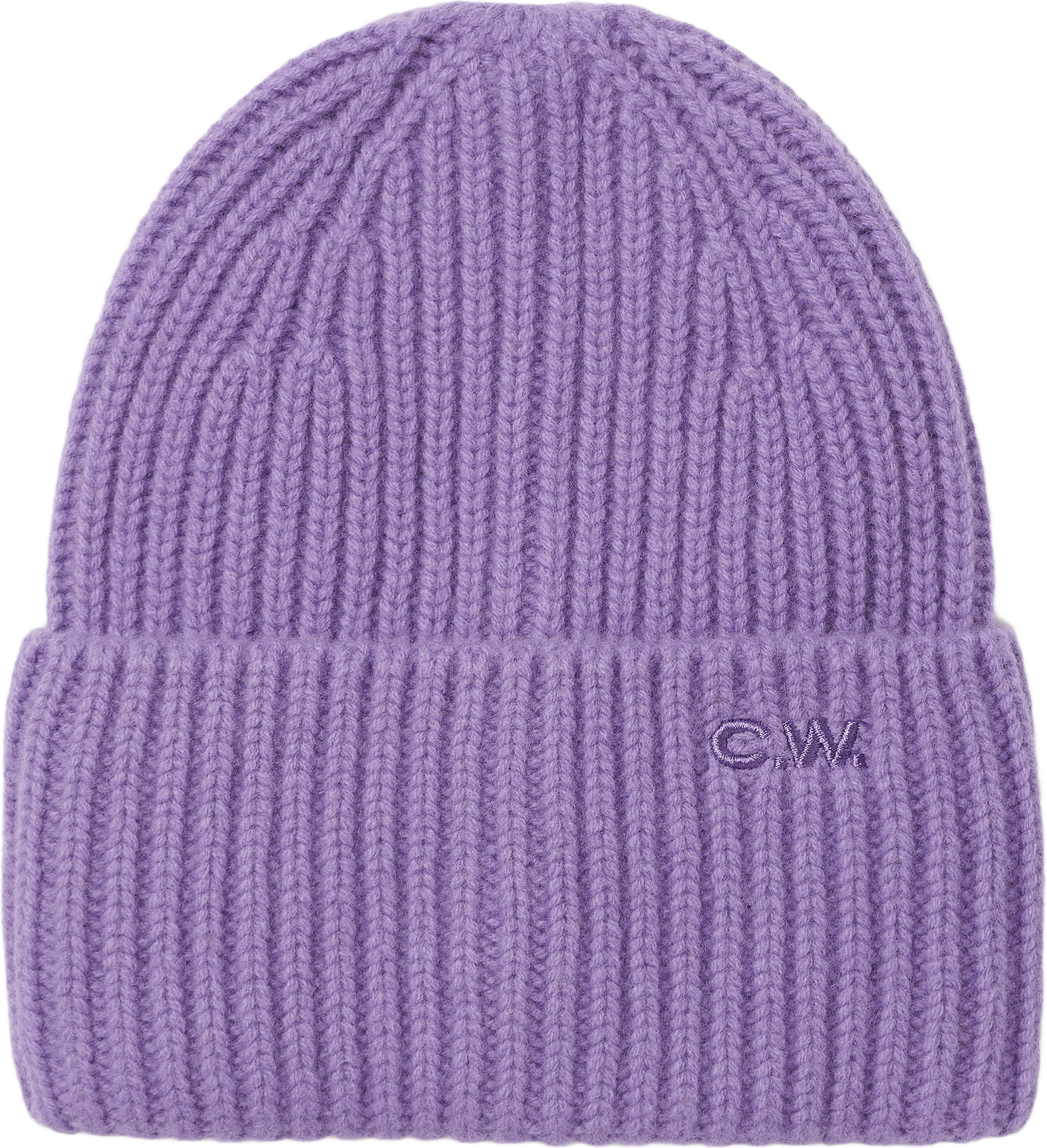 Ribbstickad mössa ELLE, från Carin Wester, i färgen Purple.
