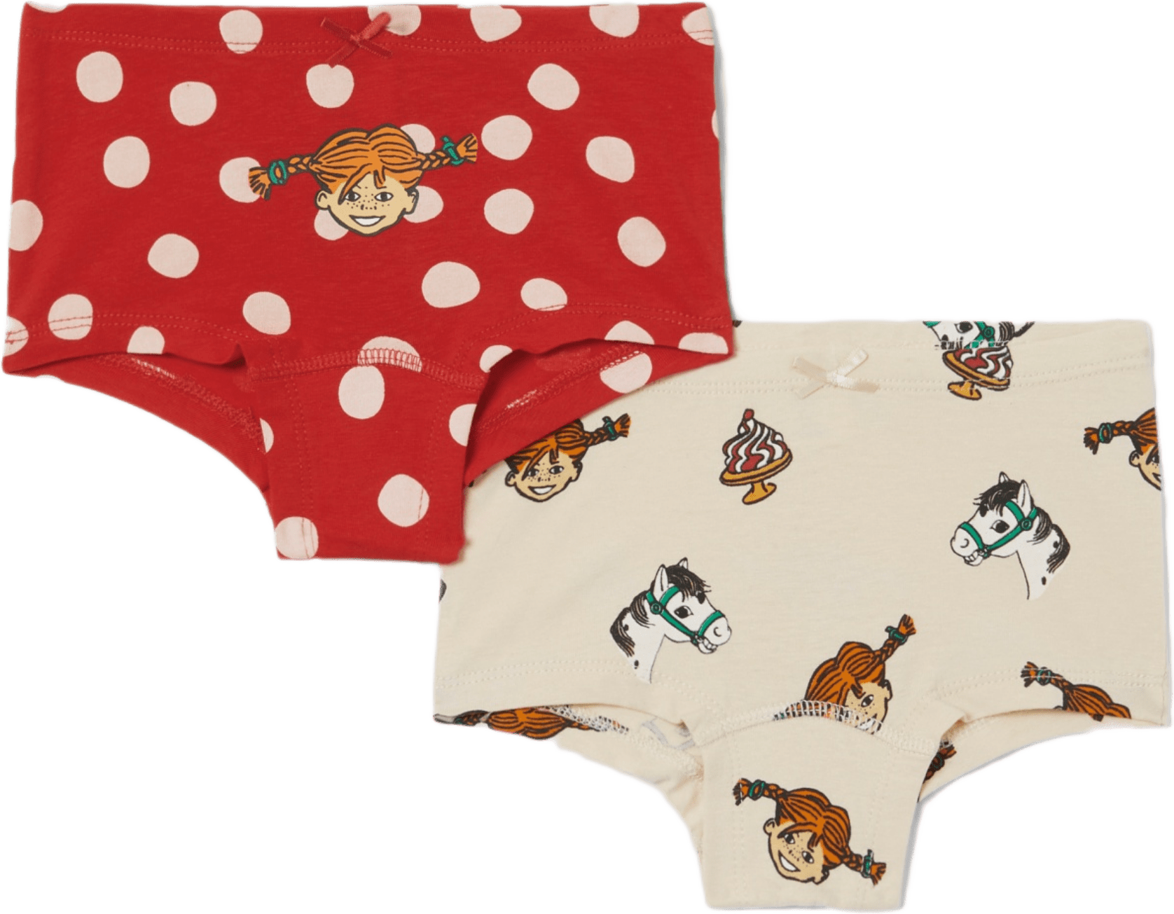 Pippi Långstrump-trosor KLING, 2-pack, från PIPPI, i färgen Red.