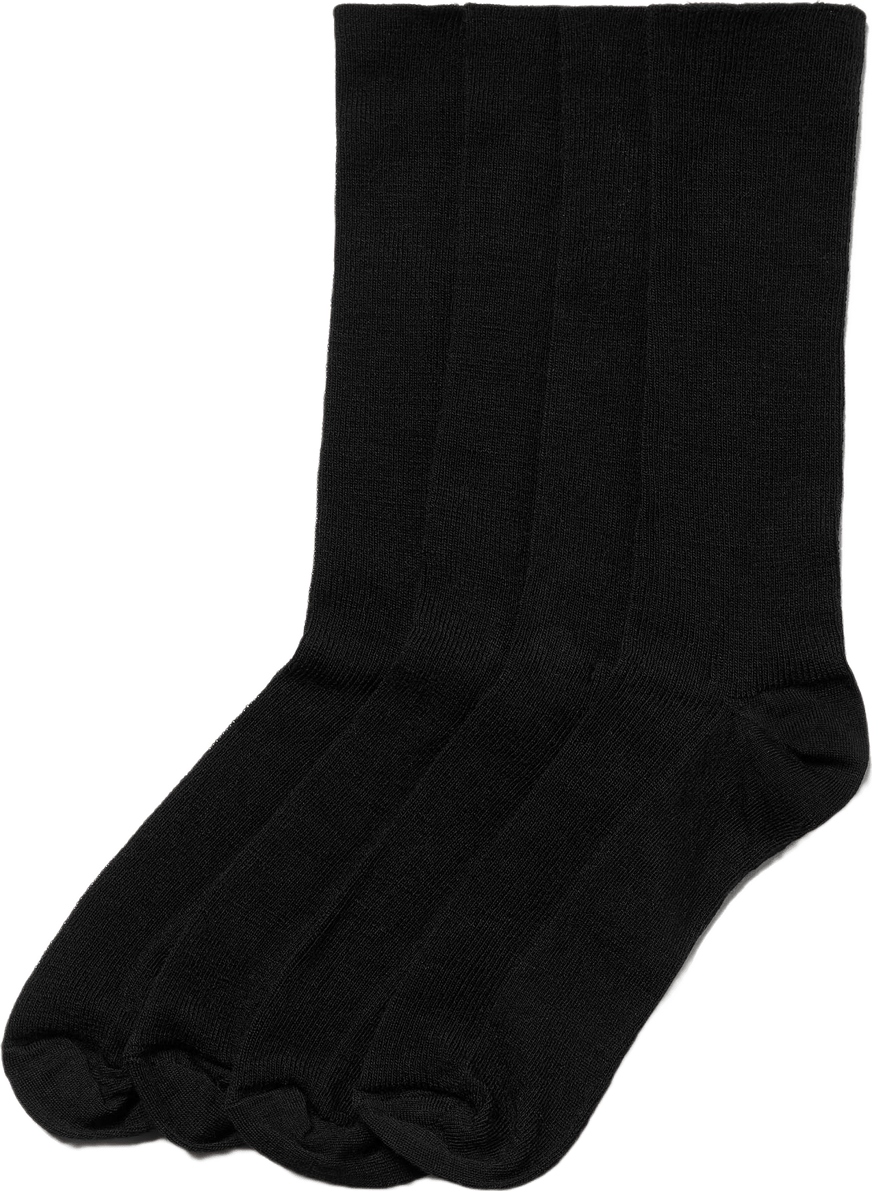 Ribbade strumpor i merinoull, 2-pack, från Å WOMAN, i färgen Black.