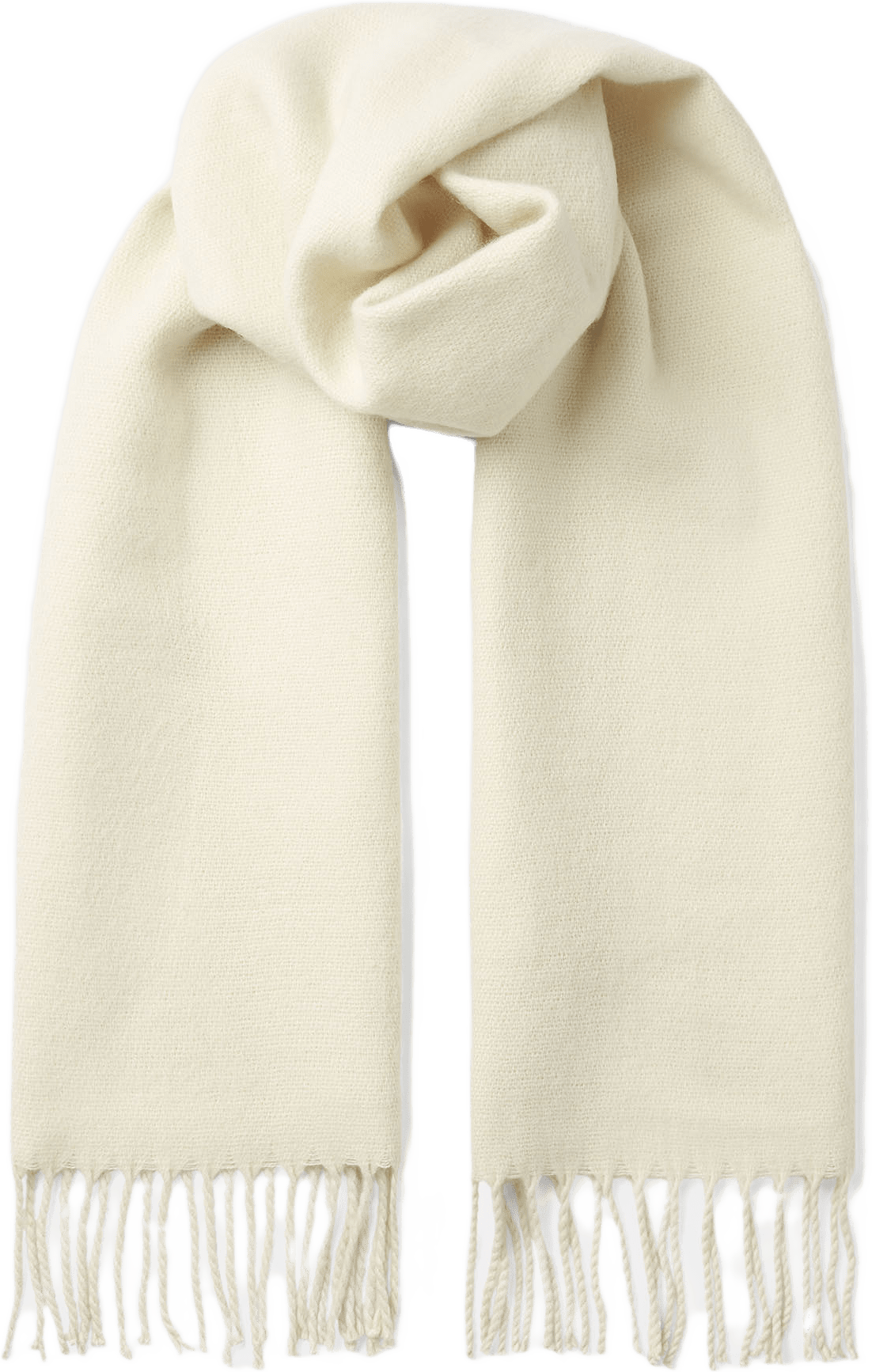 Halsduk med fransar ELLEN, från Å WOMAN, i färgen Off White.