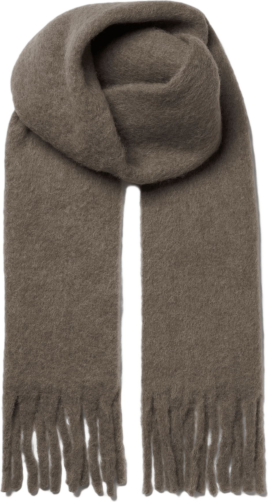 Enfärgad ullhalsduk MOSS, från Wera, i färgen Moss Gray.