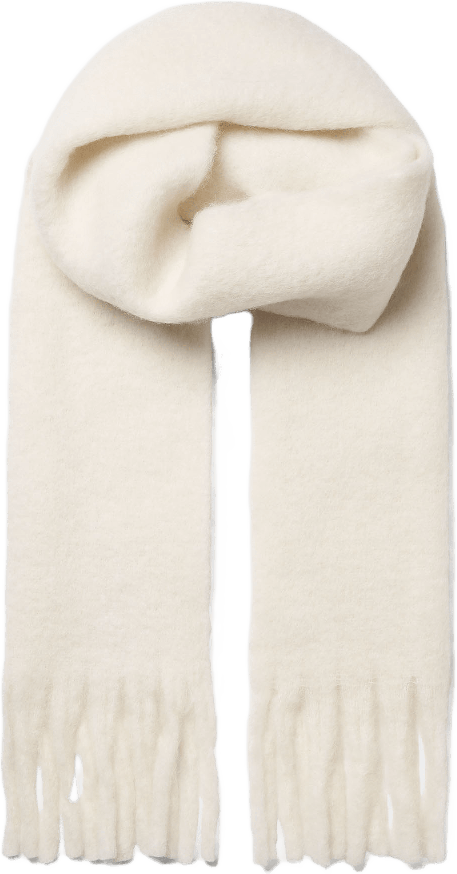 Enfärgad ullhalsduk MOSS, från Wera, i färgen Off White.