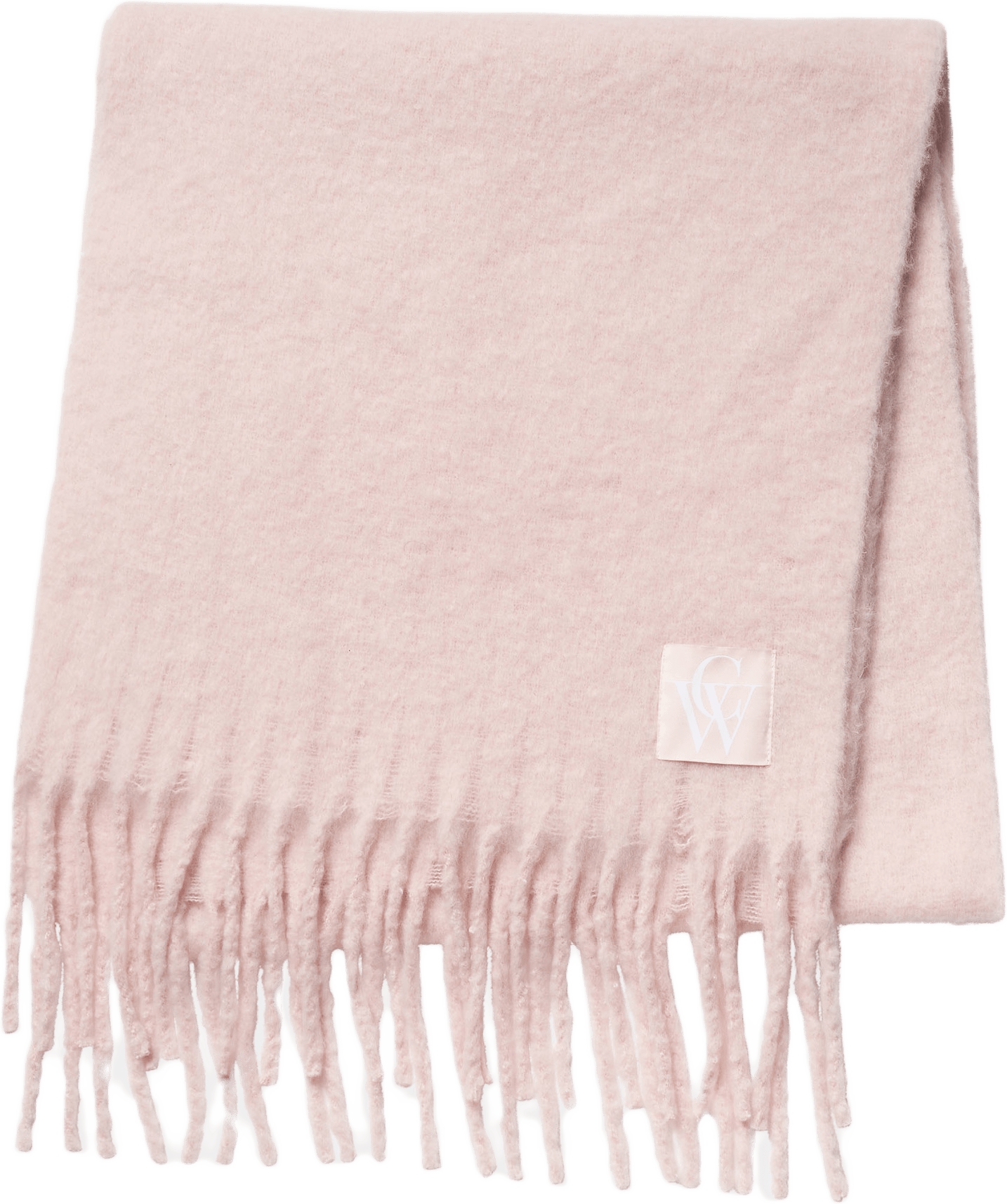 Stickad halsduk med fransar ADA, från Carin Wester, i färgen Pale Lilac.