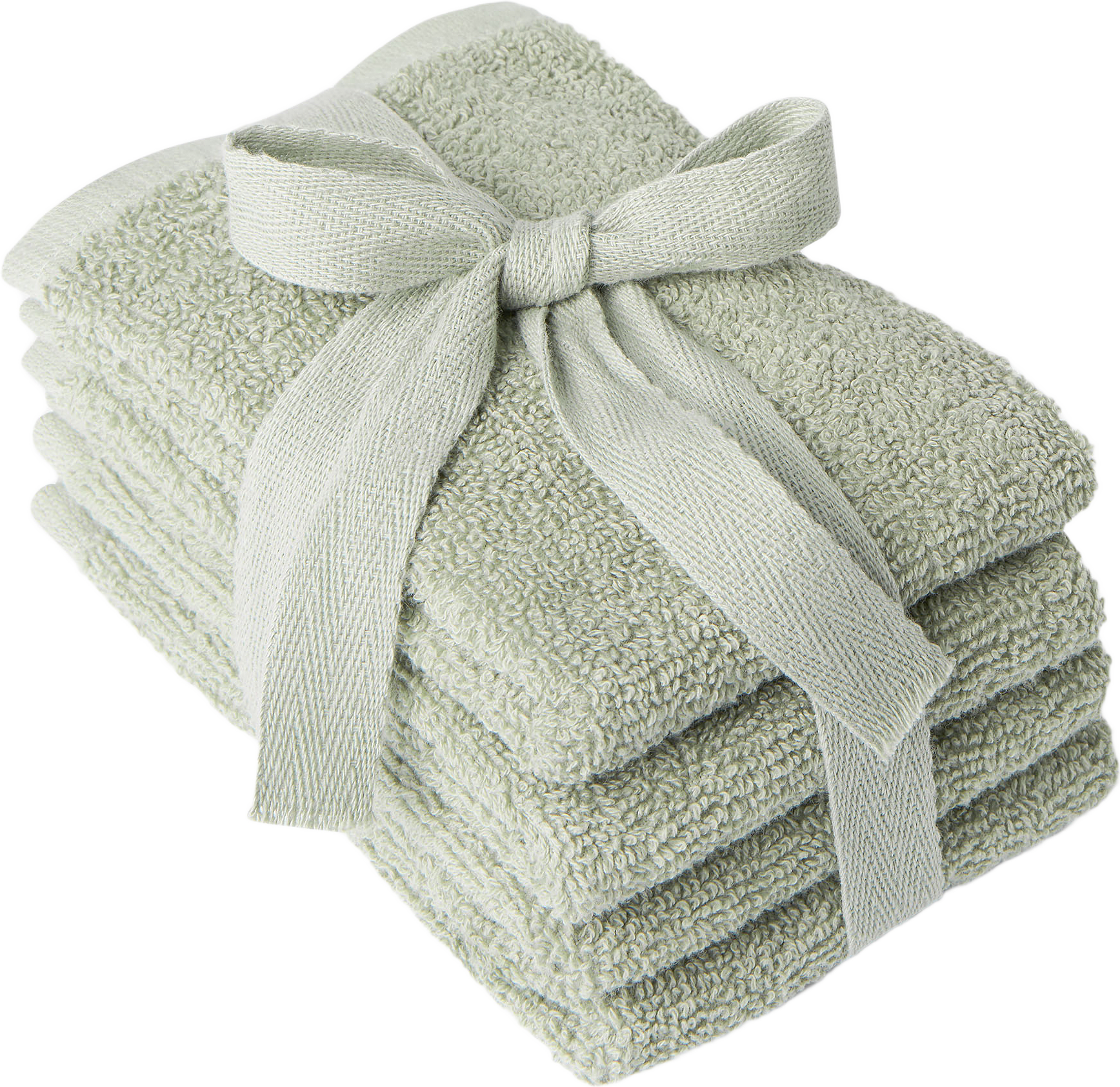Ansiktshandduk STELLA, 4-pack, från Åhléns Home, i färgen Dusty Green.