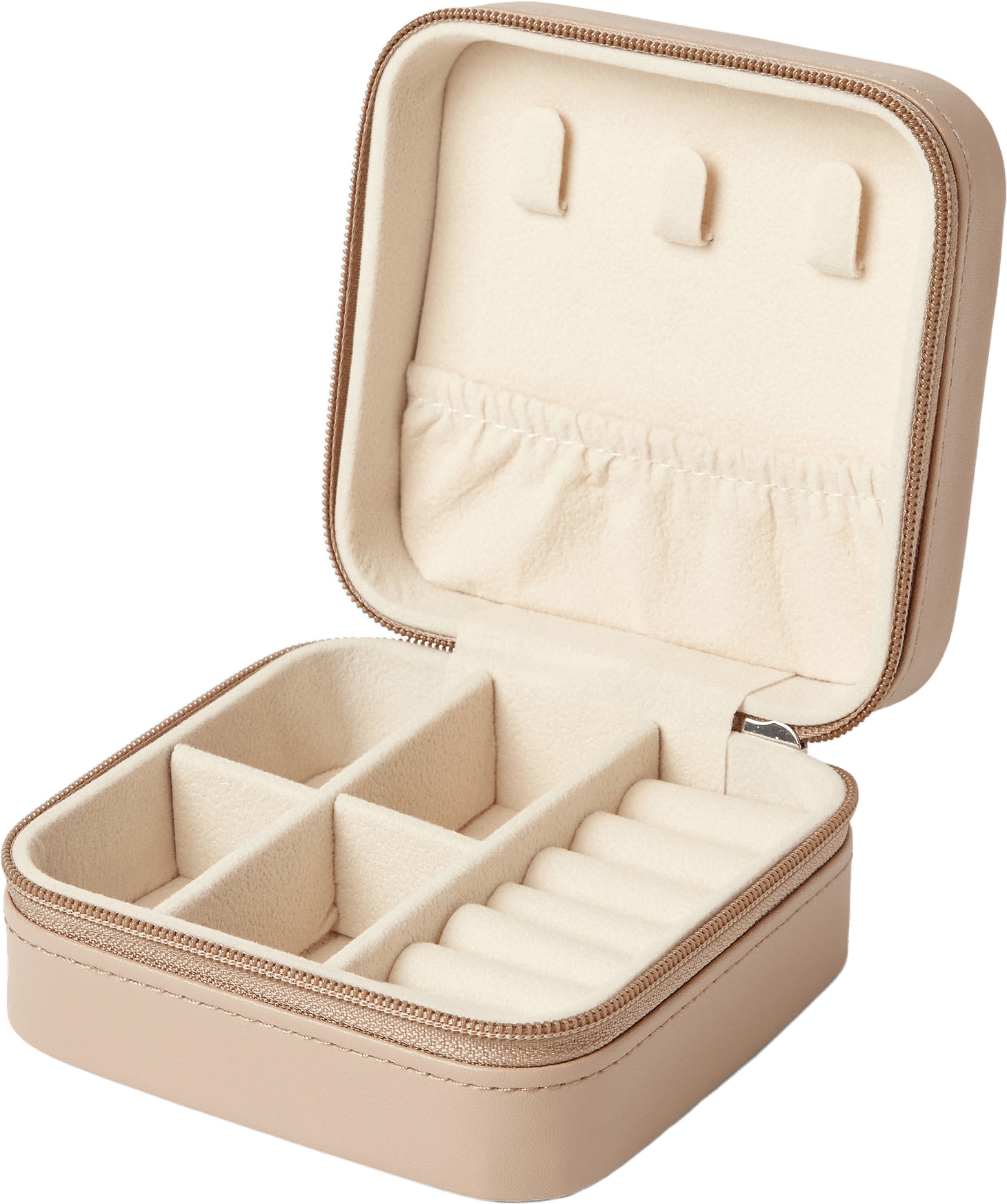 Smyckeskrin med dragkedja JULIETTE, från Åhléns Home, i färgen Beige.