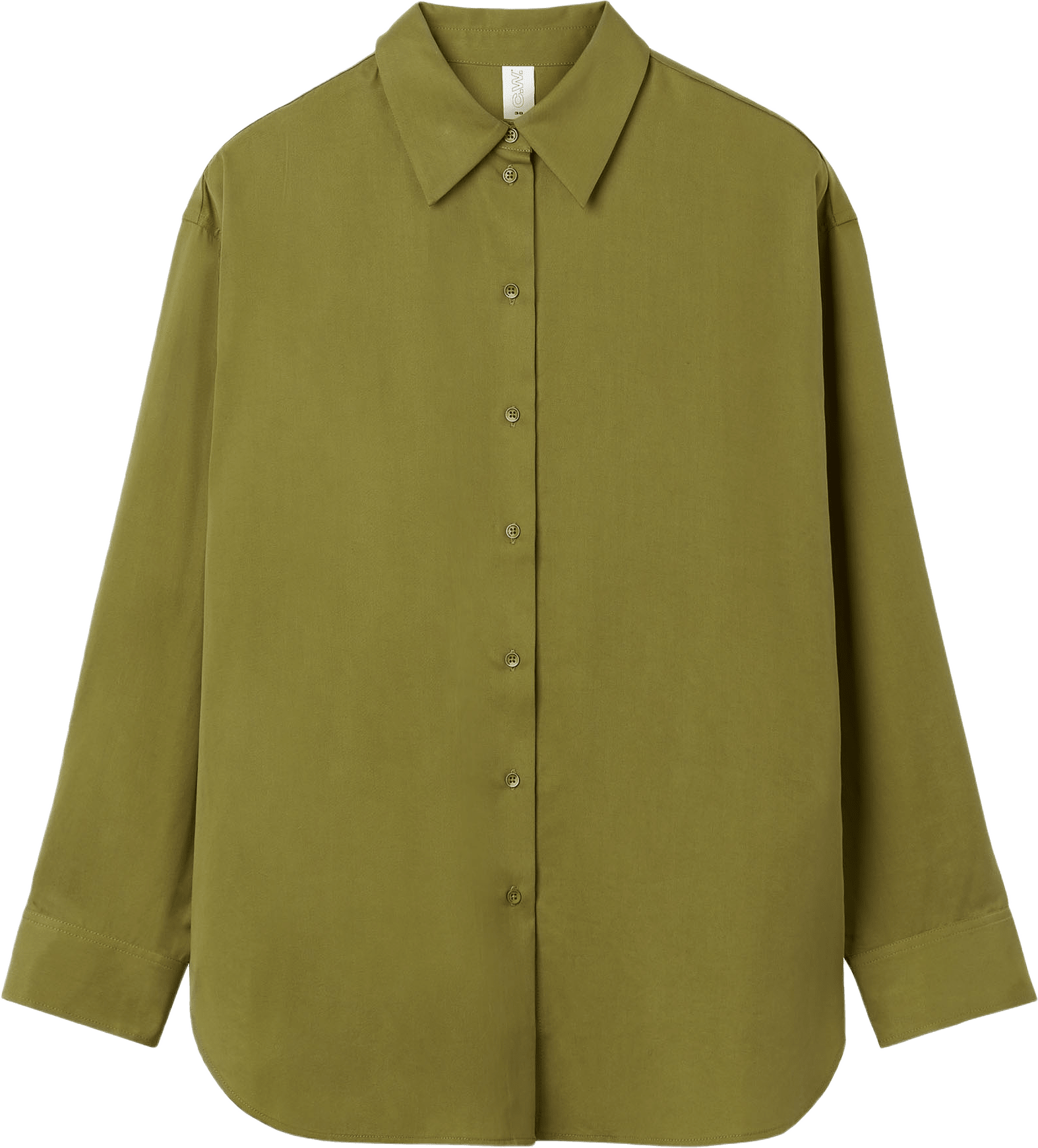 Lång skjorta i lyocell PEPPAR, från Carin Wester, i färgen Olive.