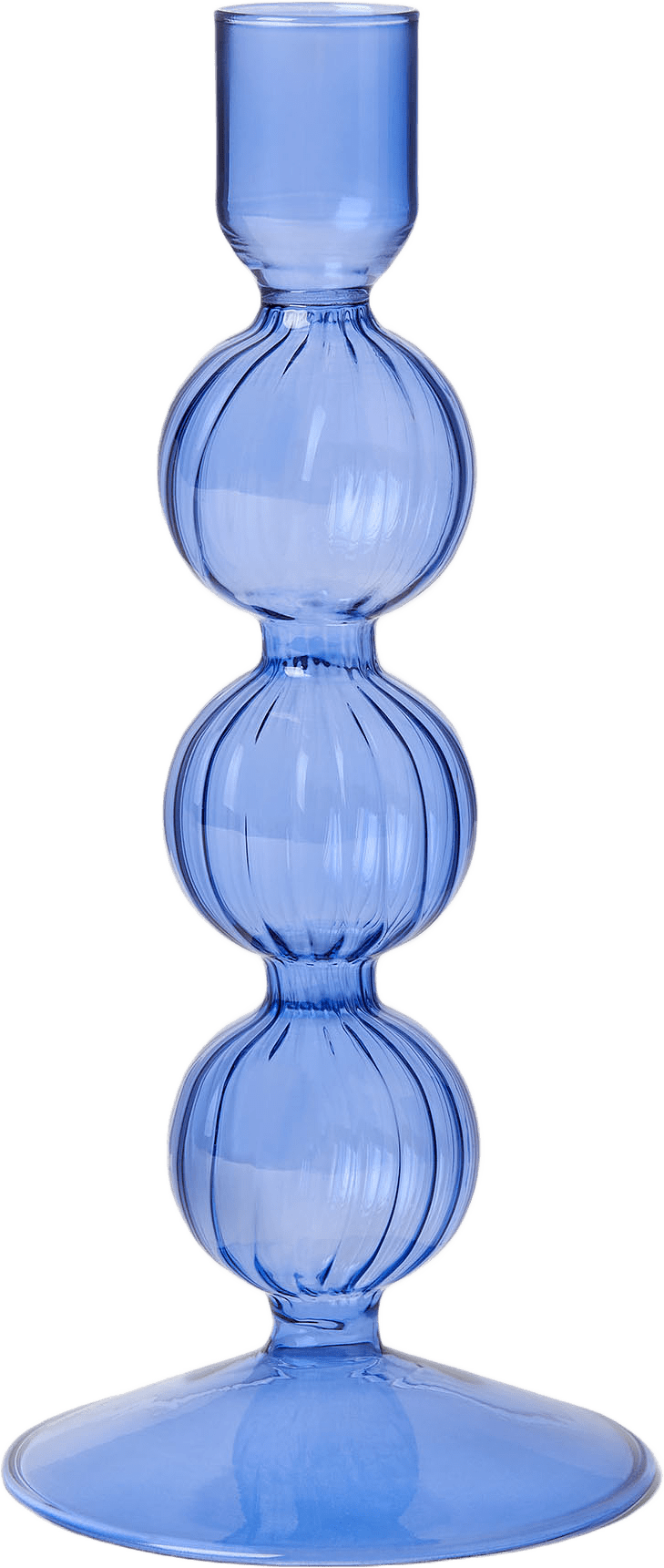 Ljusstake i glas SWIRL 21,5 cm, från MANO ATELIER, i färgen Light Blue.