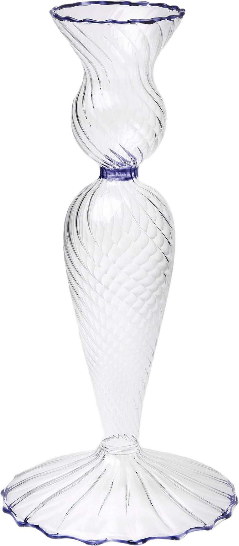 Ljusstake i glas CELINE 17,5 cm, från Åhléns Home, i färgen Transparent Blue.