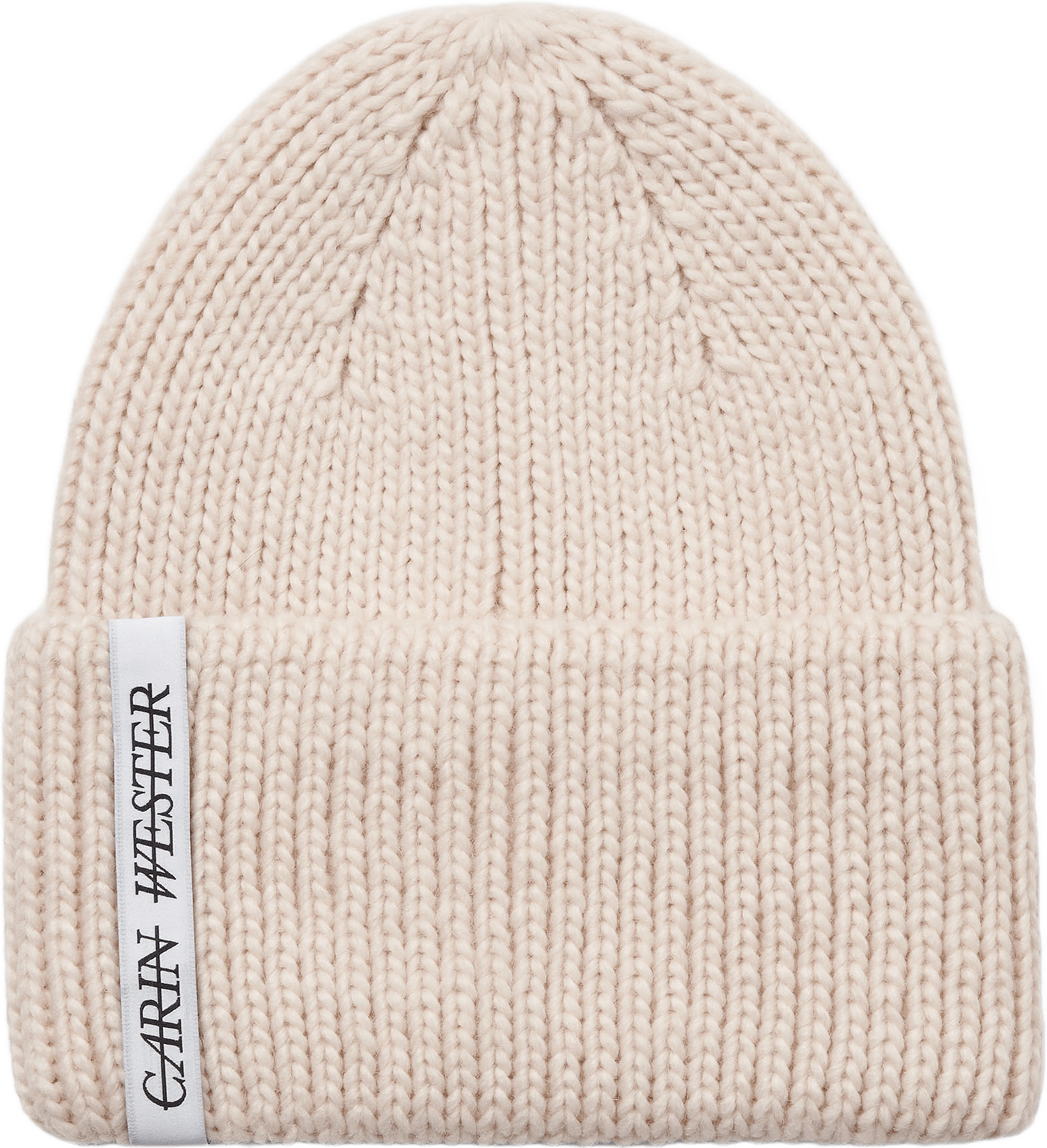 Ribbstickad mössa i ullmix LIA, från Carin Wester, i färgen Lt Pink.