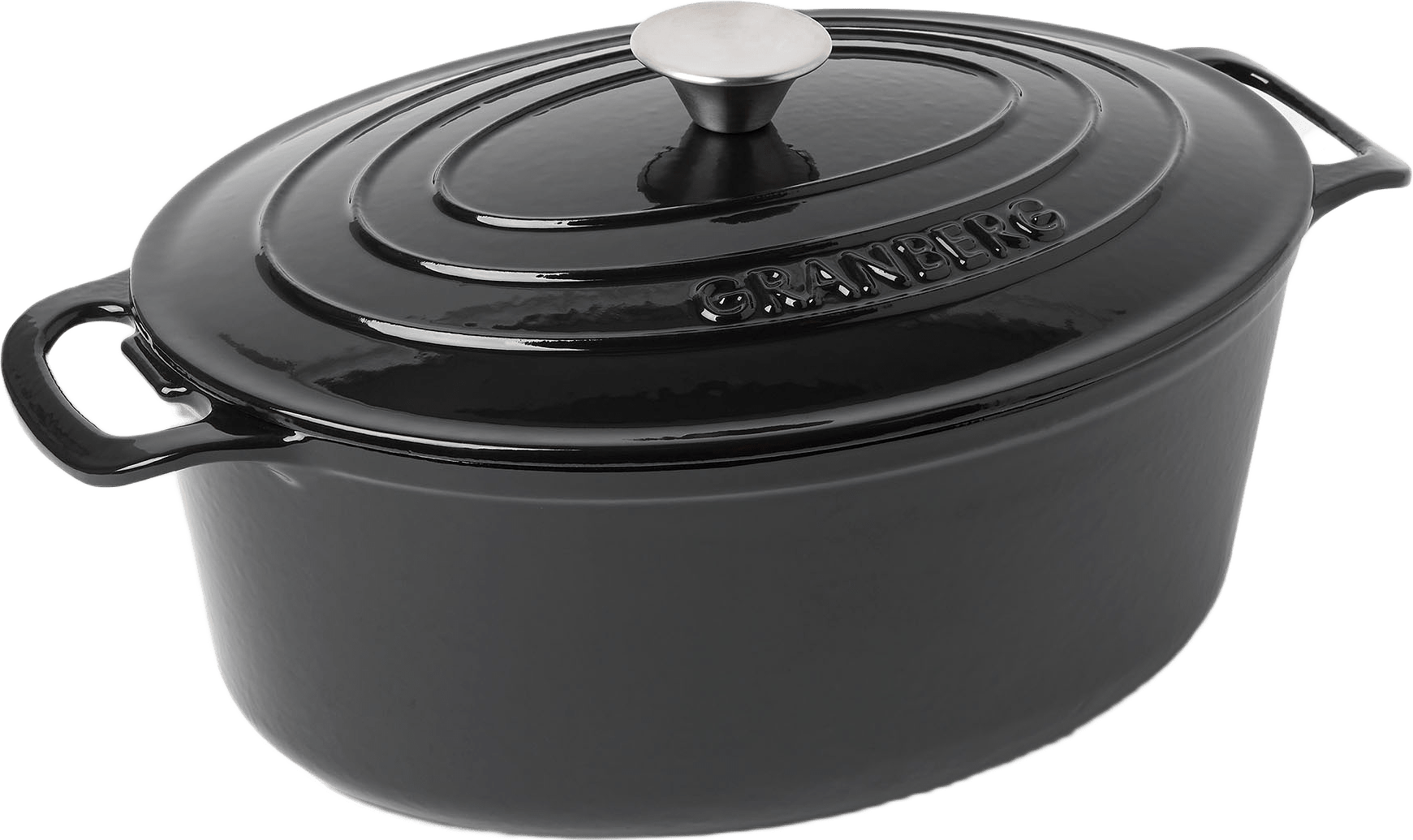 Gjutjärnsgryta oval 6 L, från GRANBERG, i färgen Black.