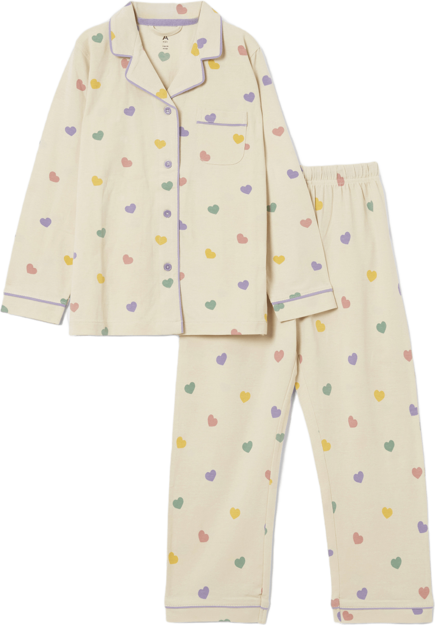 Mönstrad pyjamas POPPY, från Å KIDS, i färgen Multi Print.