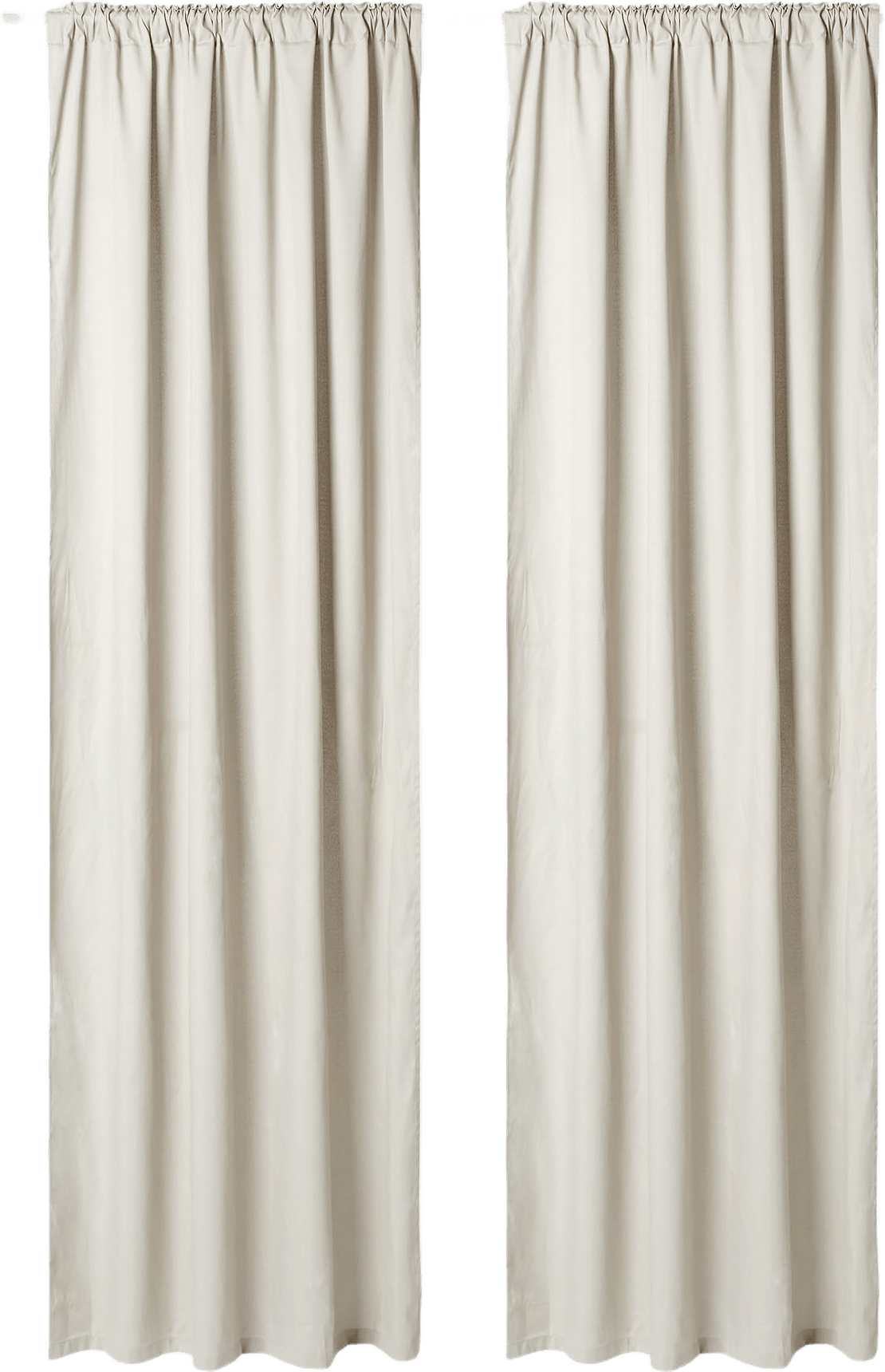 Enfärgad gardin PAULINA 130x250 cm, 2-pack, från Åhléns Home, i färgen Beige.