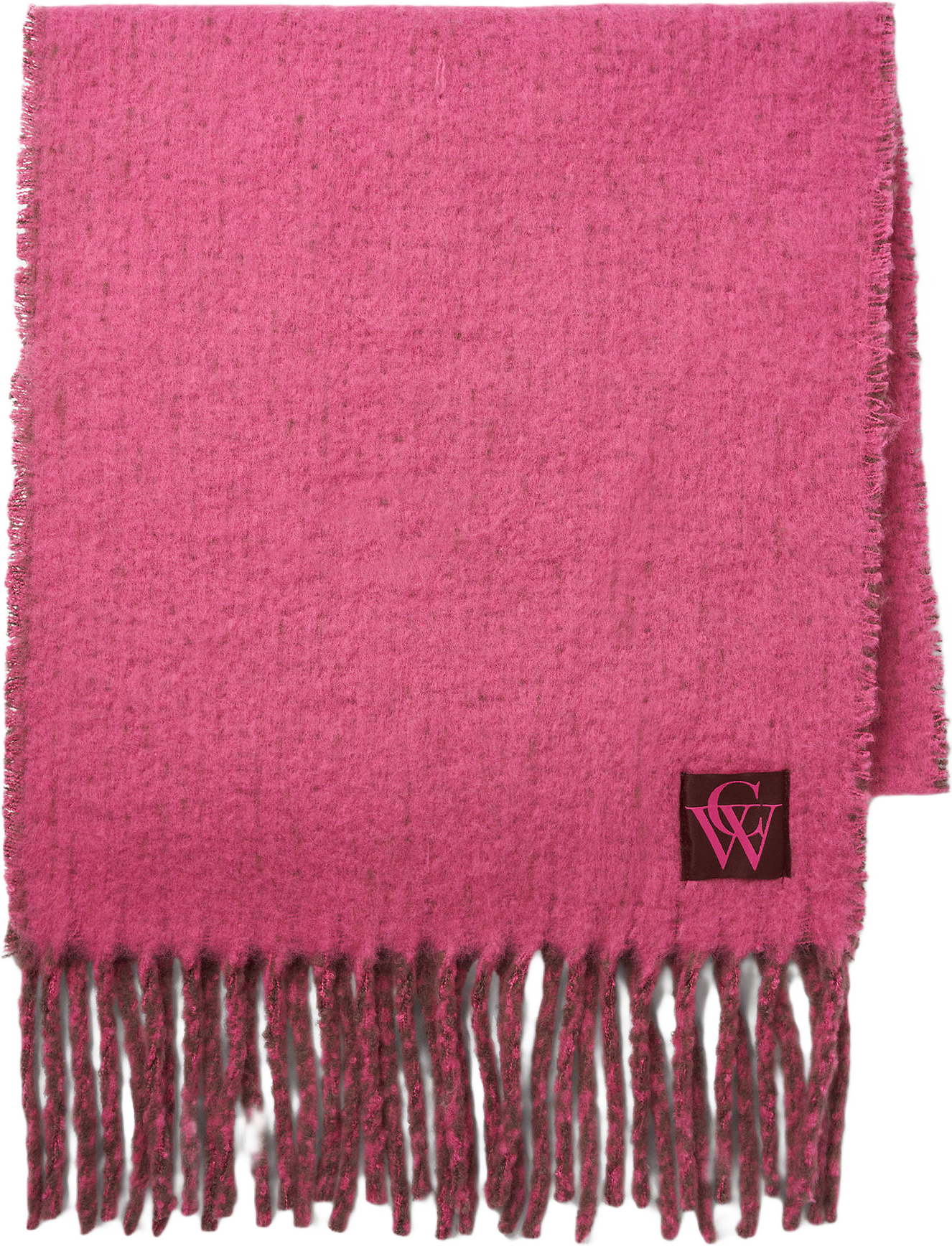 Stickad halsduk med fransar ADA, från Carin Wester, i färgen Pink/Red.