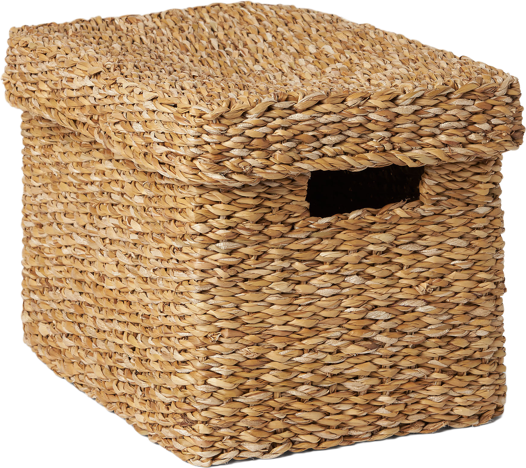 Förvaringskorg med lock HOOGLA 35x25 cm, från Åhléns Home, i färgen Natural.