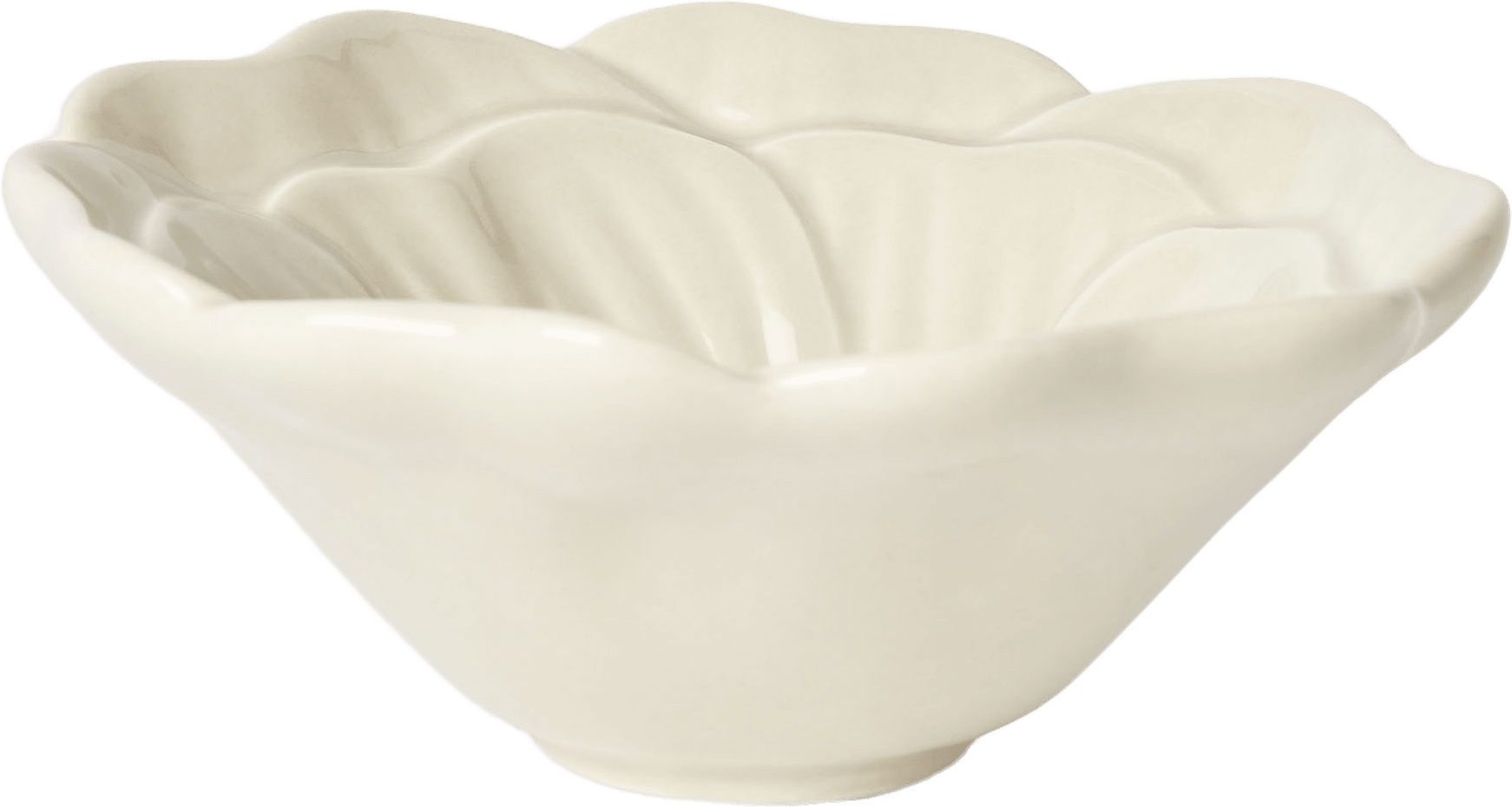 Skål i porslin VALLMO 12 cm, från Åhléns Home, i färgen Offwhite.