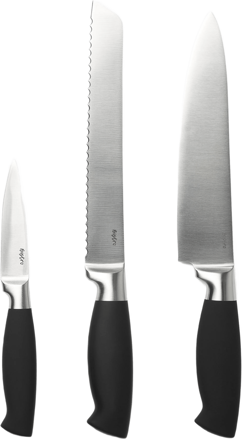 Knivset 3 delar BISTRO, från Åhléns Home, i färgen Silver.