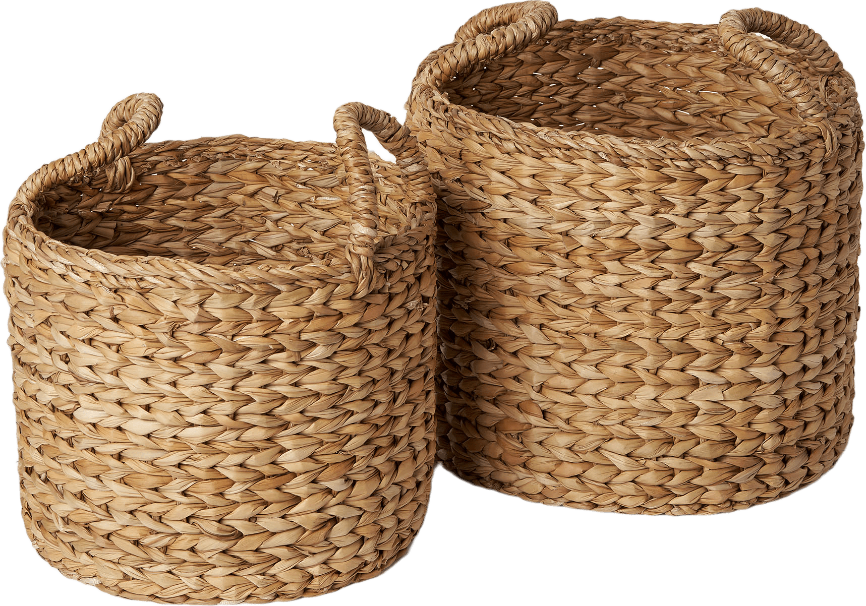 Flätade korgar, 2-pack, från Åhléns Home, i färgen Natur.