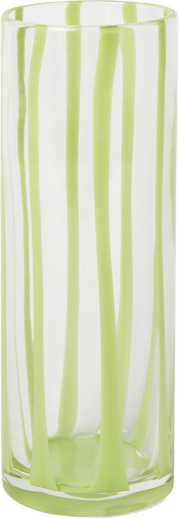 Glasvas LUMA STRIPE, från Åhléns Home, i färgen Green Stripe.