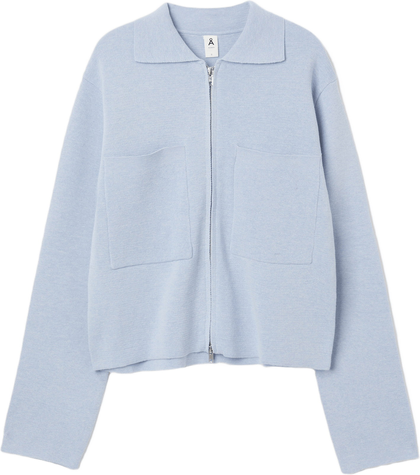 Cardigan med dragkedja CROSS, från Å WOMAN, i färgen Light Blue.