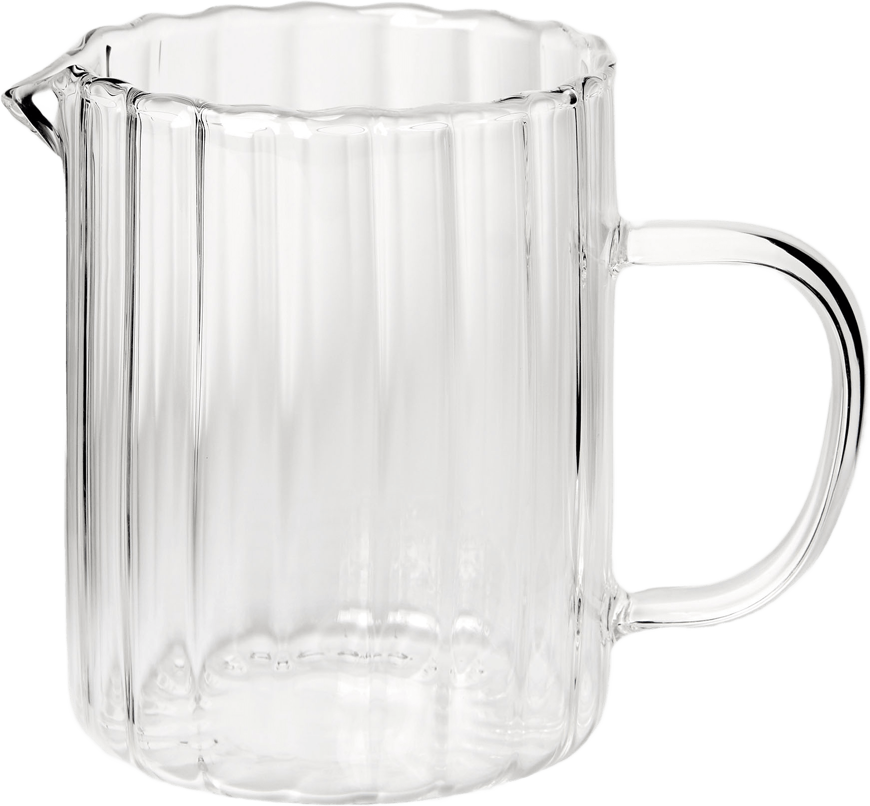 Mjölkkanna i glas RILL 10 cm, från Åhléns Home, i färgen Clear.