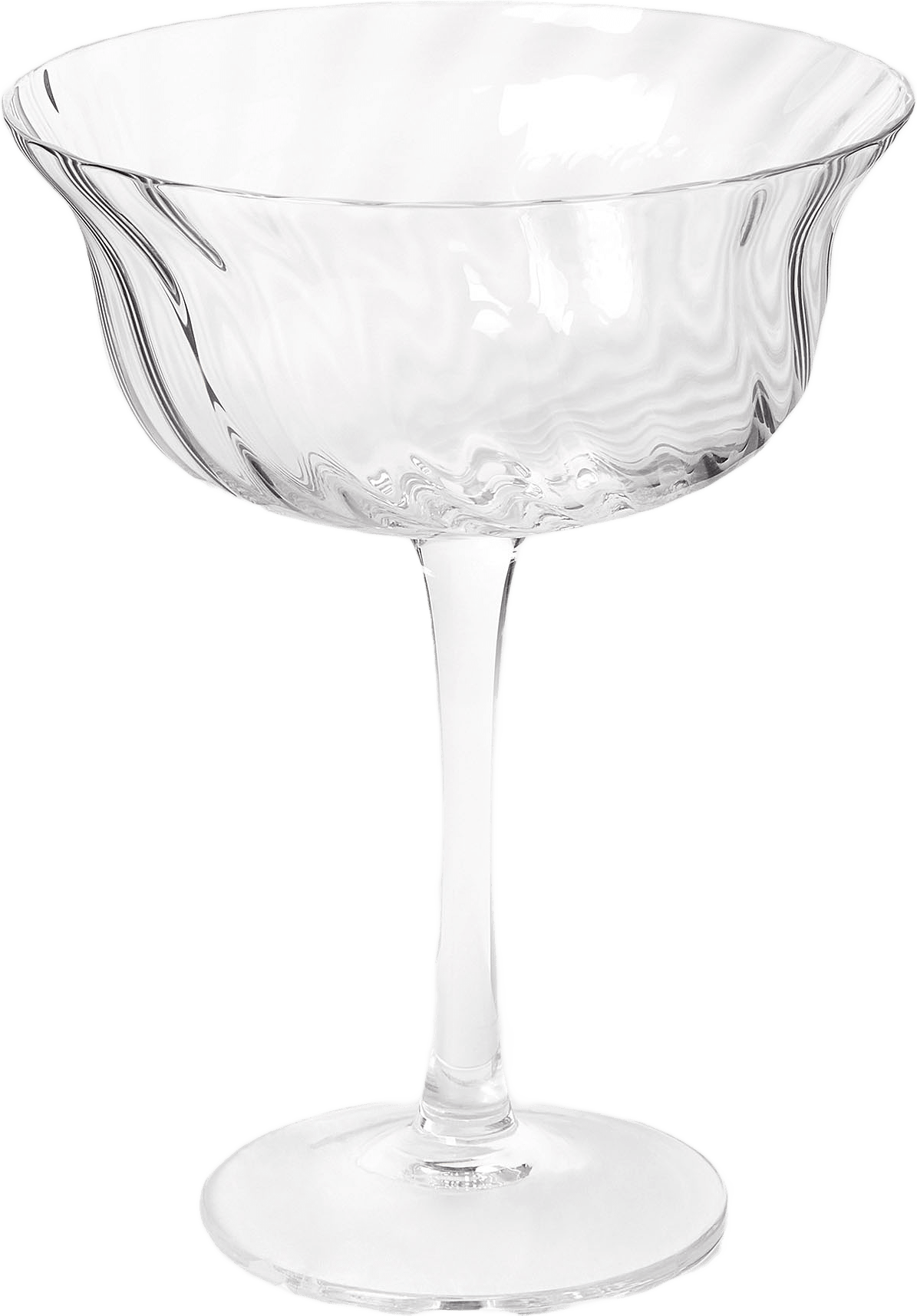 Champagnecoupe TWIST, från Åhléns Home, i färgen Clear.