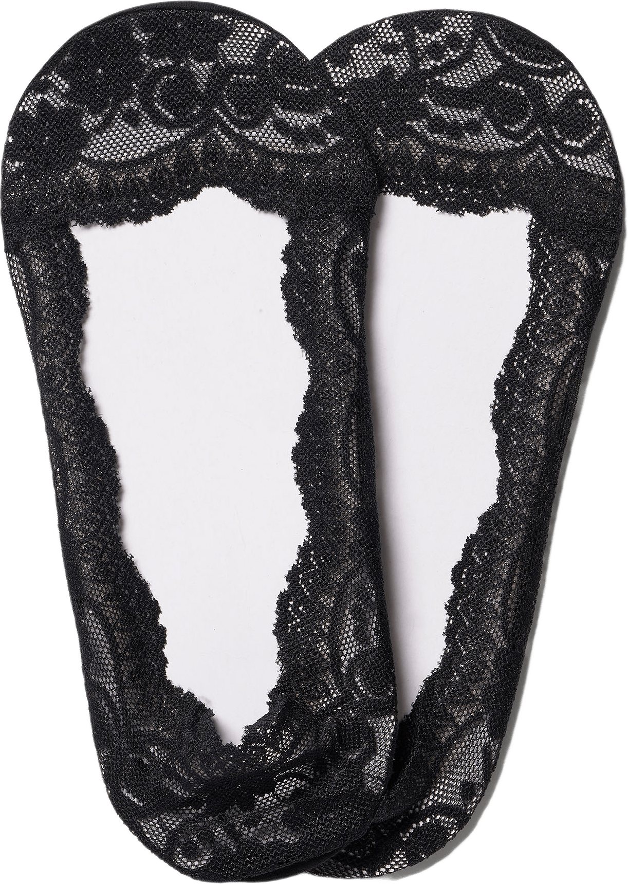 Spetsstrumpor utan skaft, 2-pack, från Å WOMAN, i färgen Black.