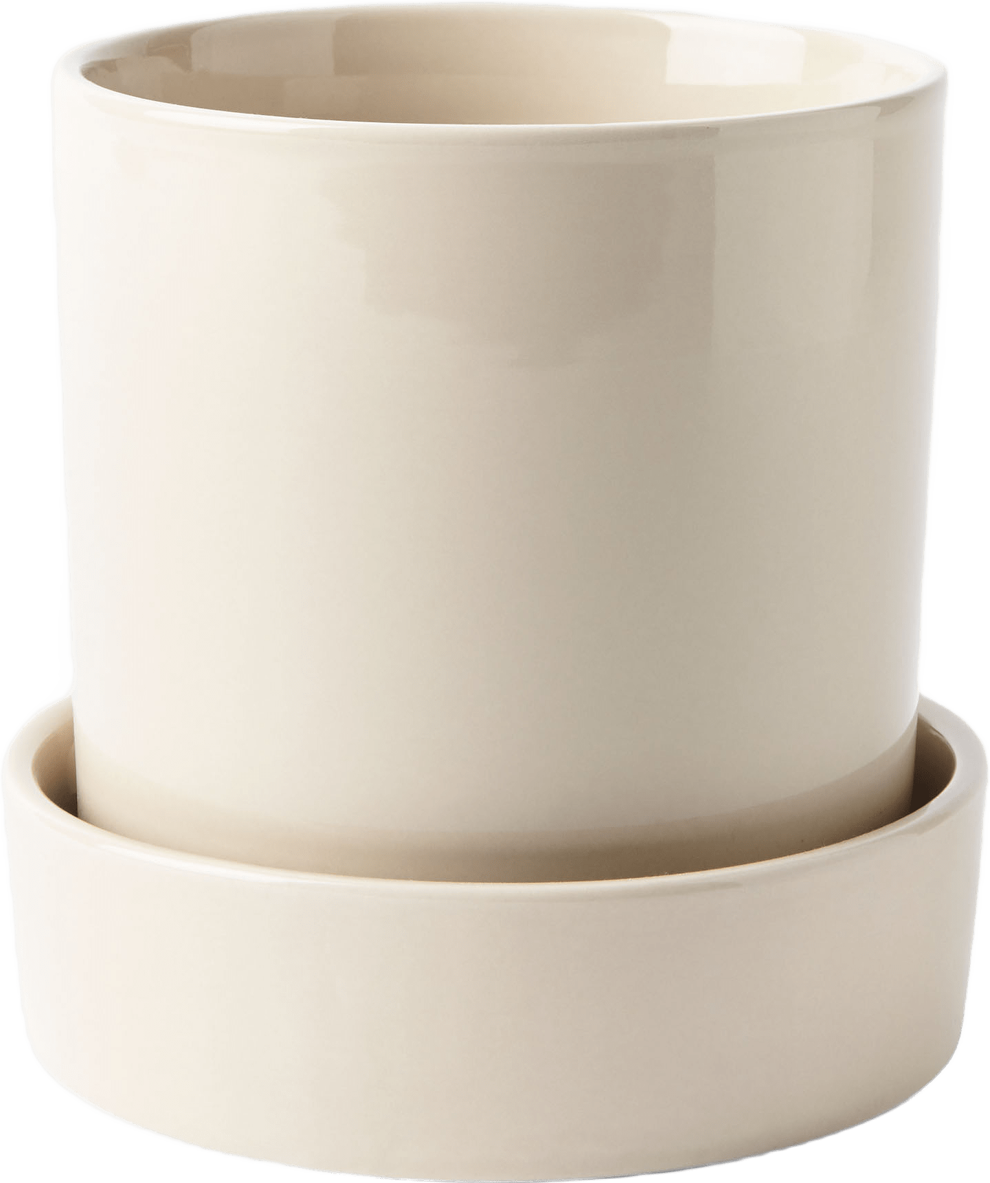 Kruka med fat TED 13,5 cm, från Åhléns Home, i färgen Beige.