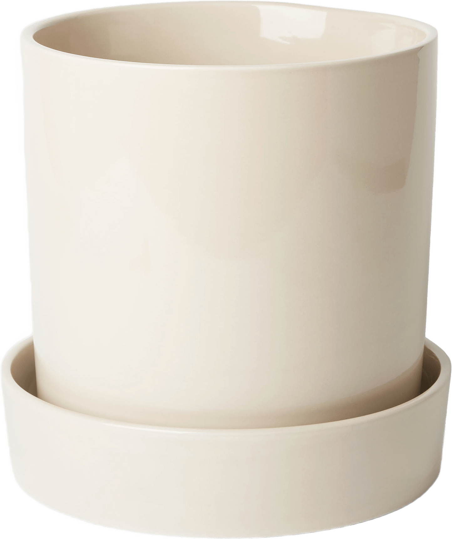 Kruka med fat TED 24 cm, från Åhléns Home, i färgen Beige.