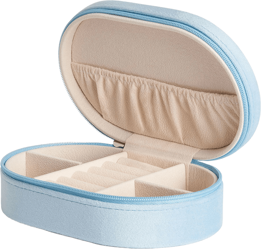 Smyckeskrin med dragkedja JUDITH, från Åhléns Home, i färgen Light Blue.