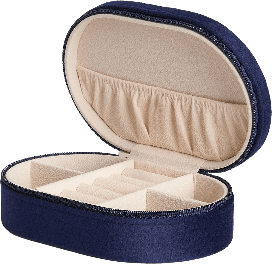 Smyckeskrin med dragkedja JUDITH, från Åhléns Home, i färgen Dark Blue.