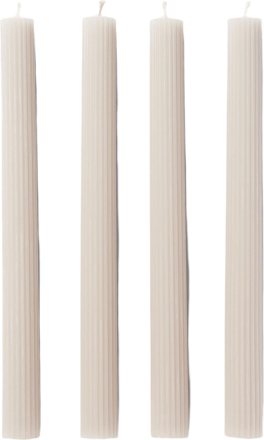 Rillade kronljus 24 cm, 4-pack, från Åhléns Home, i färgen Warm Grey.