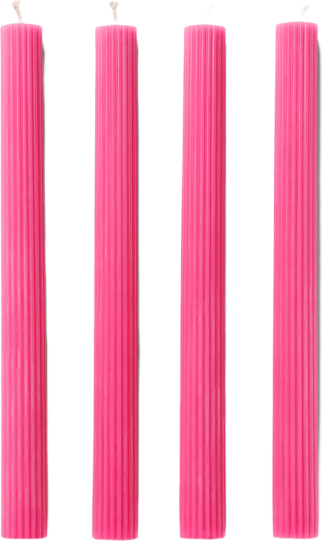 Rillade kronljus 24 cm, 4-pack, från Åhléns Home, i färgen Strong Pink.