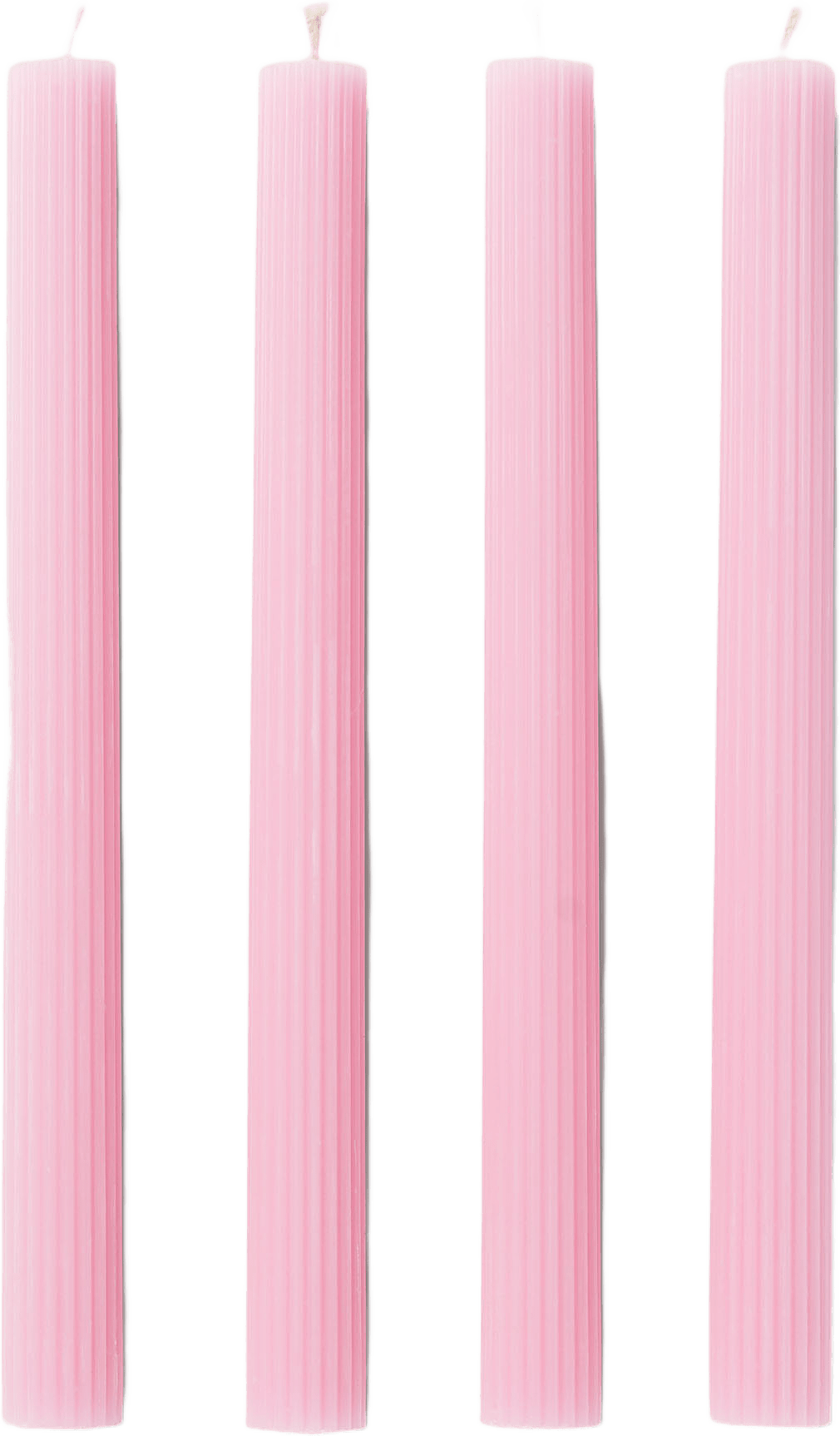 Rillade kronljus 24 cm, 4-pack, från Åhléns Home, i färgen Lt Pink.