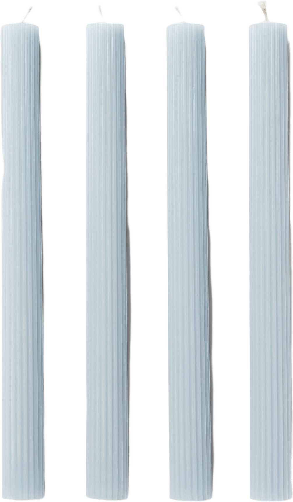 Rillade kronljus 24 cm, 4-pack, från Åhléns Home, i färgen Lt Blue.