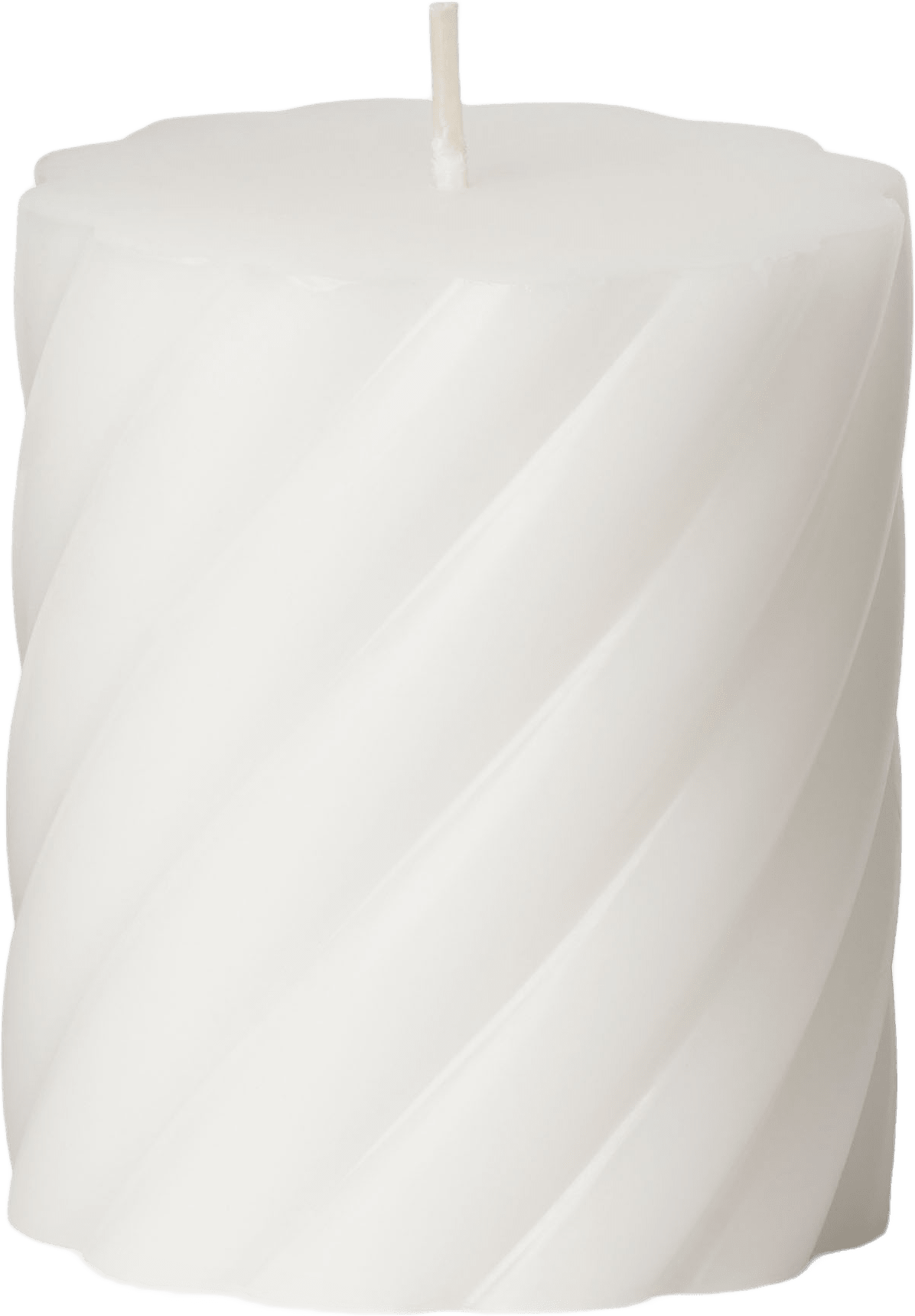 Vridet blockljus 8 cm, från Åhléns Home, i färgen White.