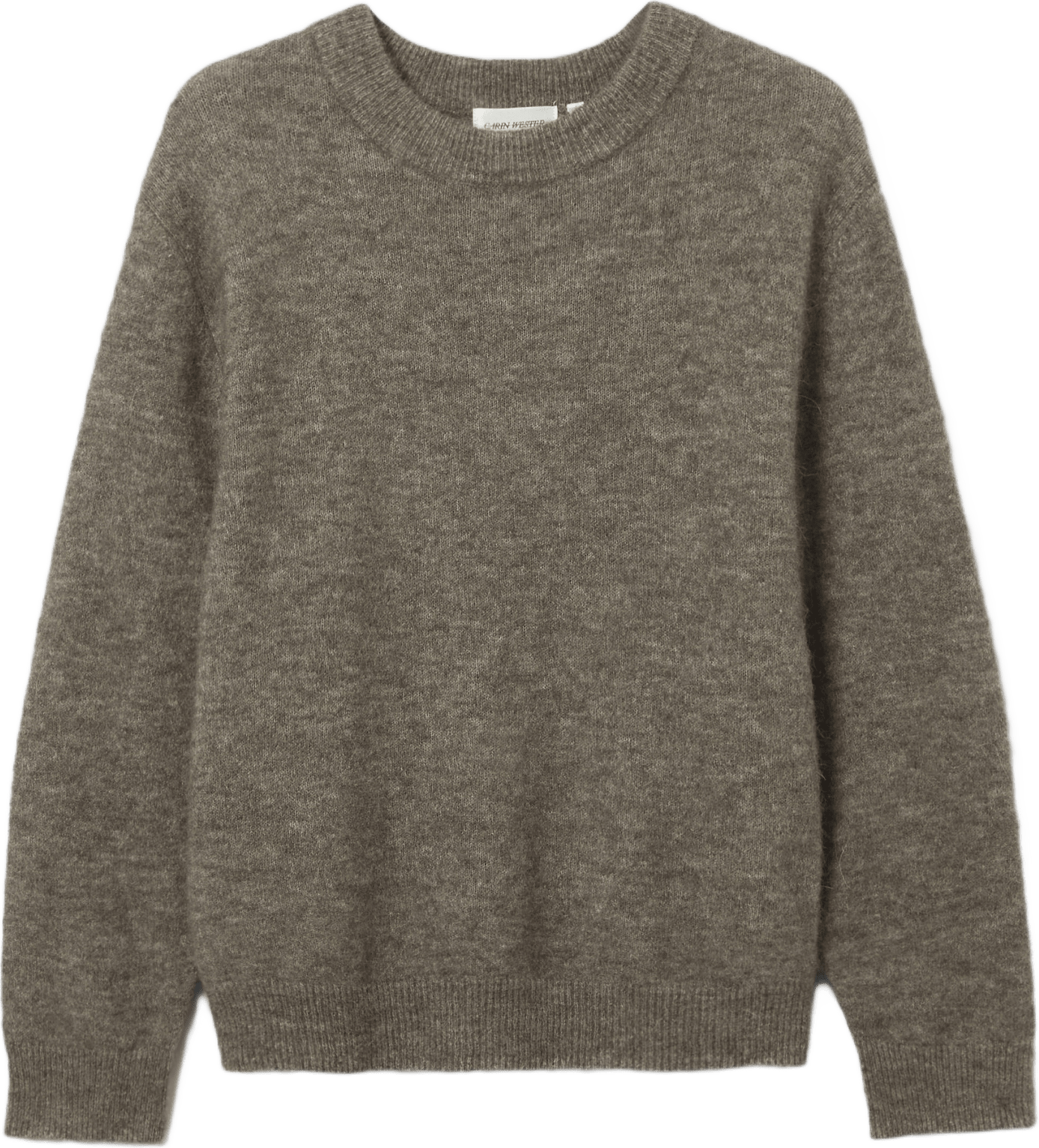 Tröja i ull- och alpackamix LANA, från Carin Wester, i färgen Mole melange.