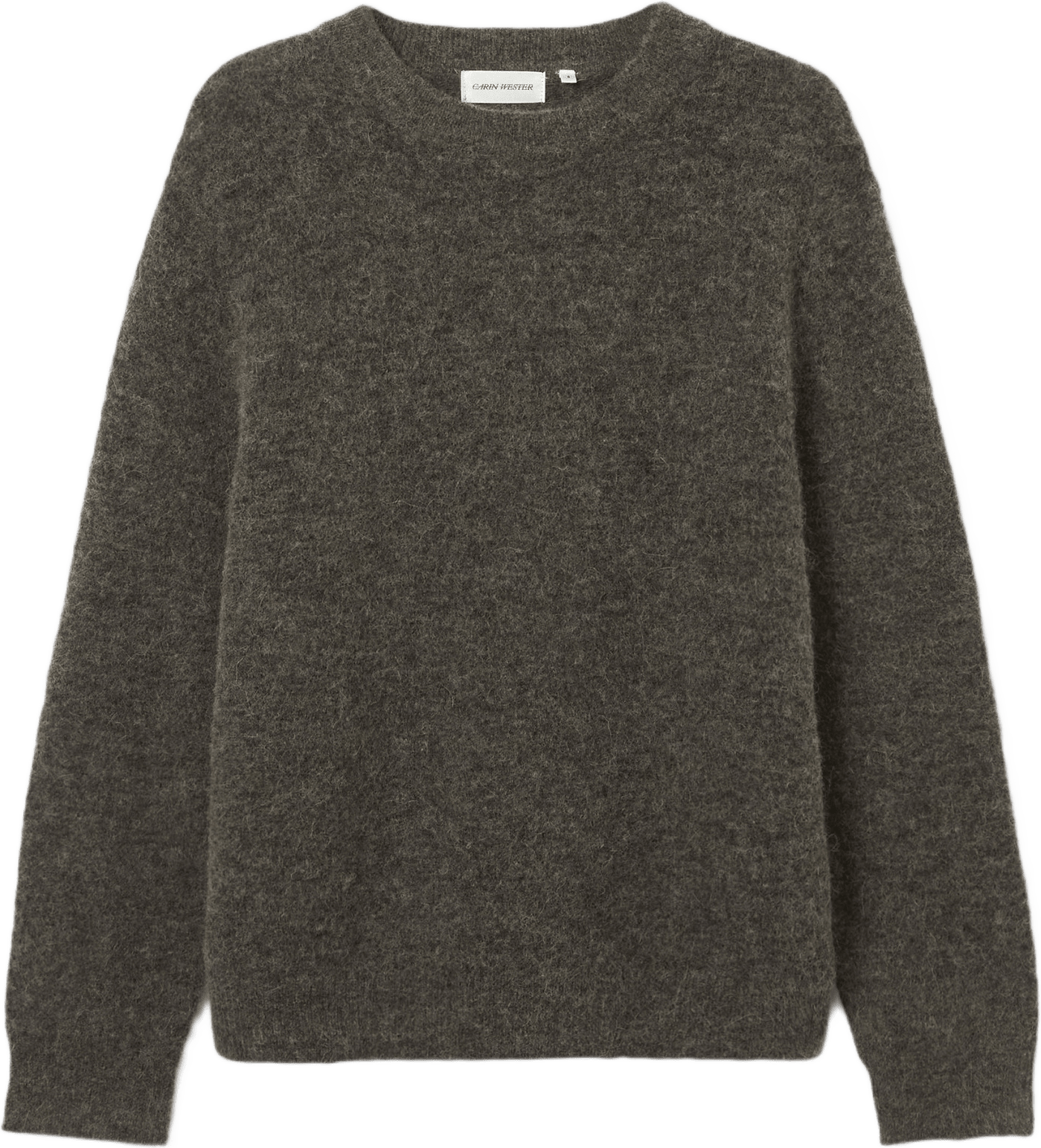 Tröja i ull- och alpackamix LANA, från Carin Wester, i färgen Brown Melange.