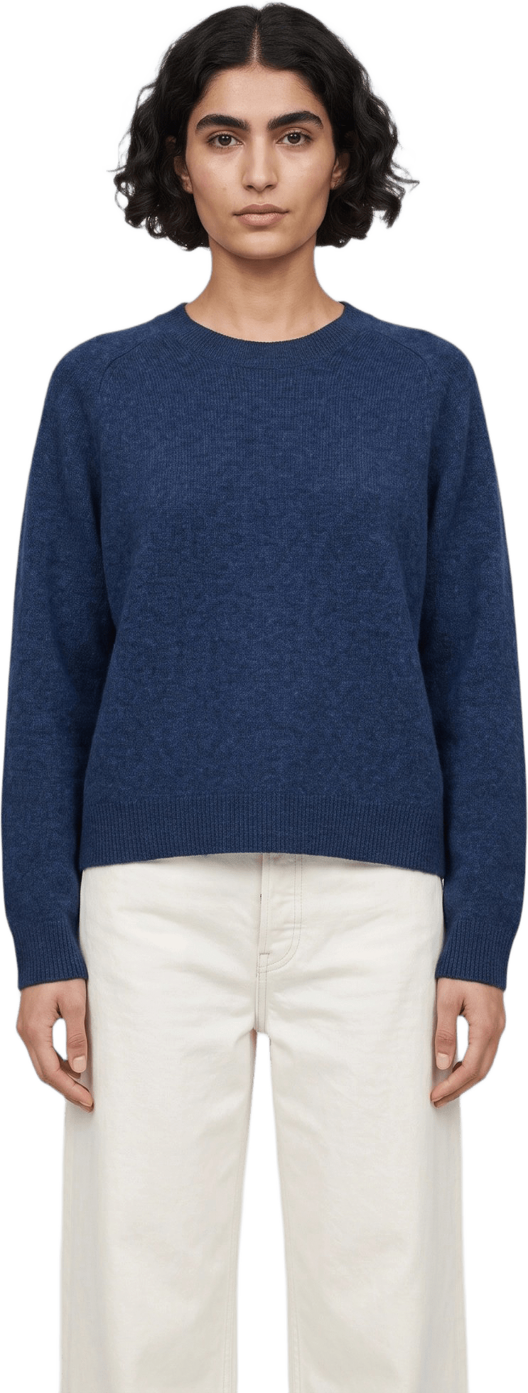 Stickad ulltröja EBBA, från Carin Wester, i färgen Navy Mel.