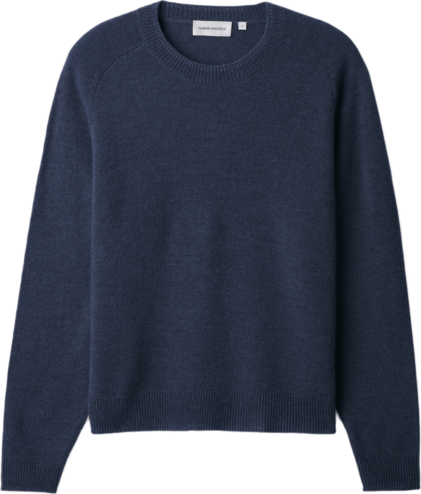 Stickad ulltröja EBBA, från Carin Wester, i färgen Navy Mel.